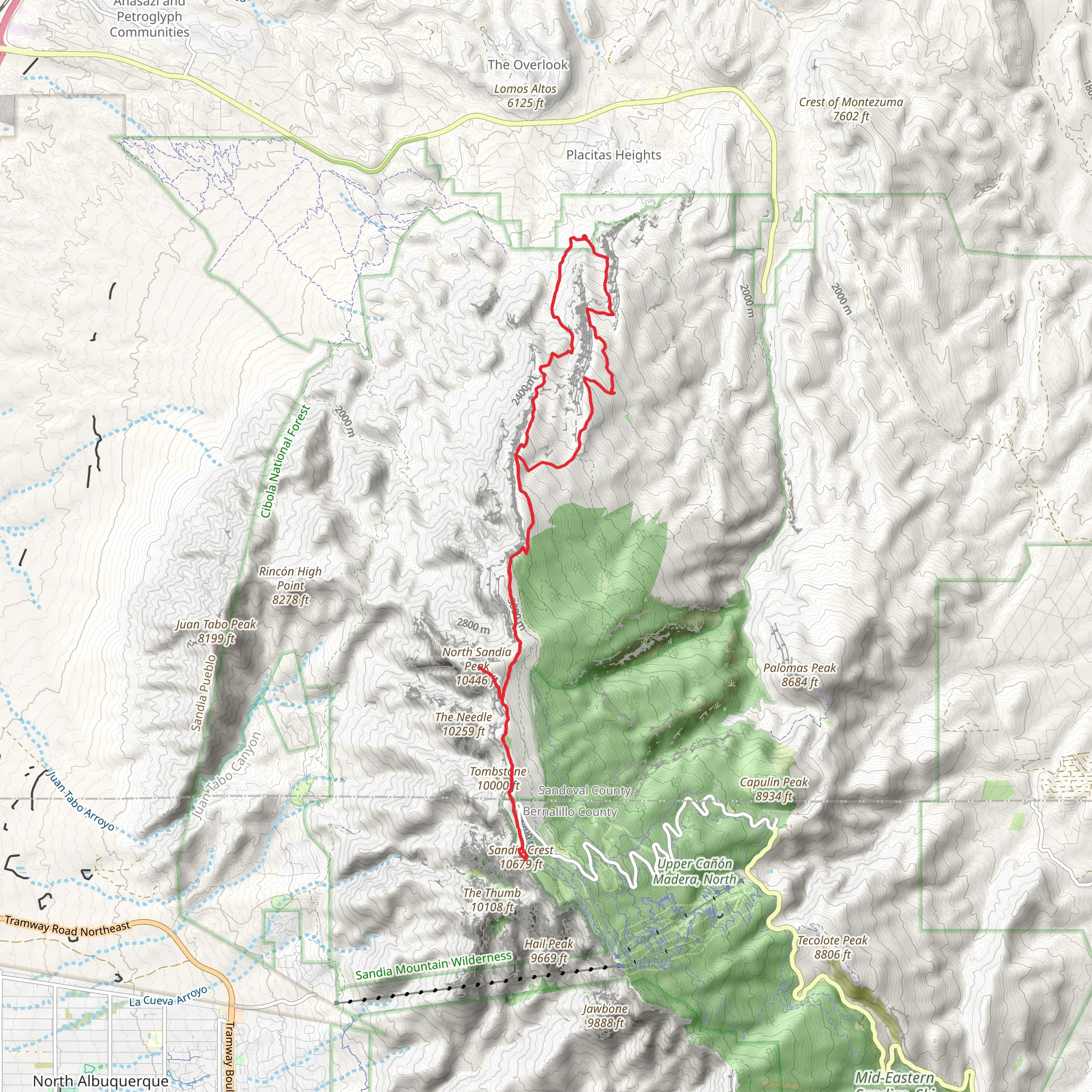 North Sardia Peak via North Crest Trail mobile static map