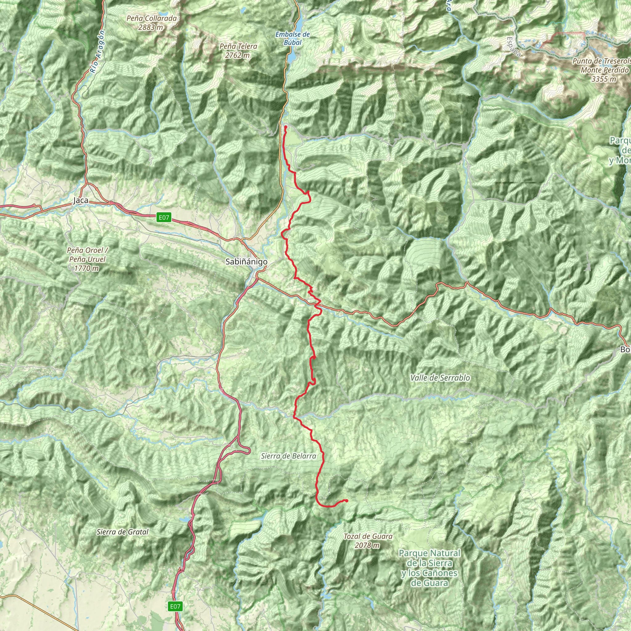 GR 16 Serrablo Trail mobile static map