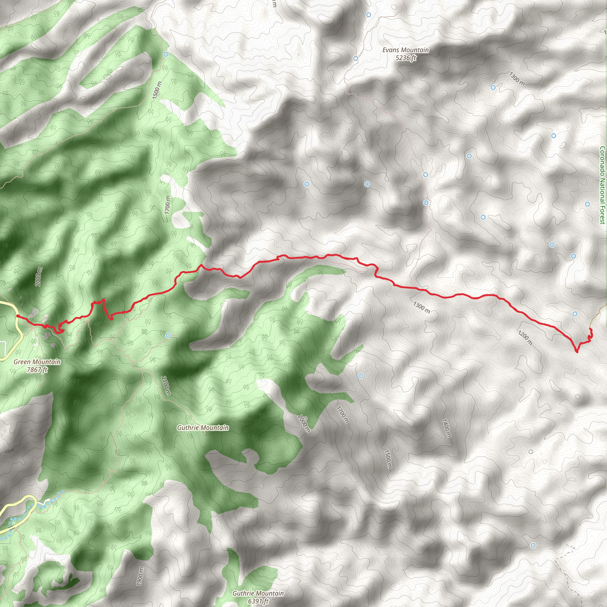 Brush Corral Trail mobile static map