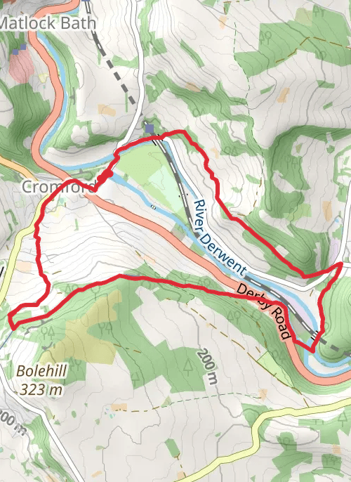 Hike on Cromford Mill and Village Walking - Long Route mobile static map