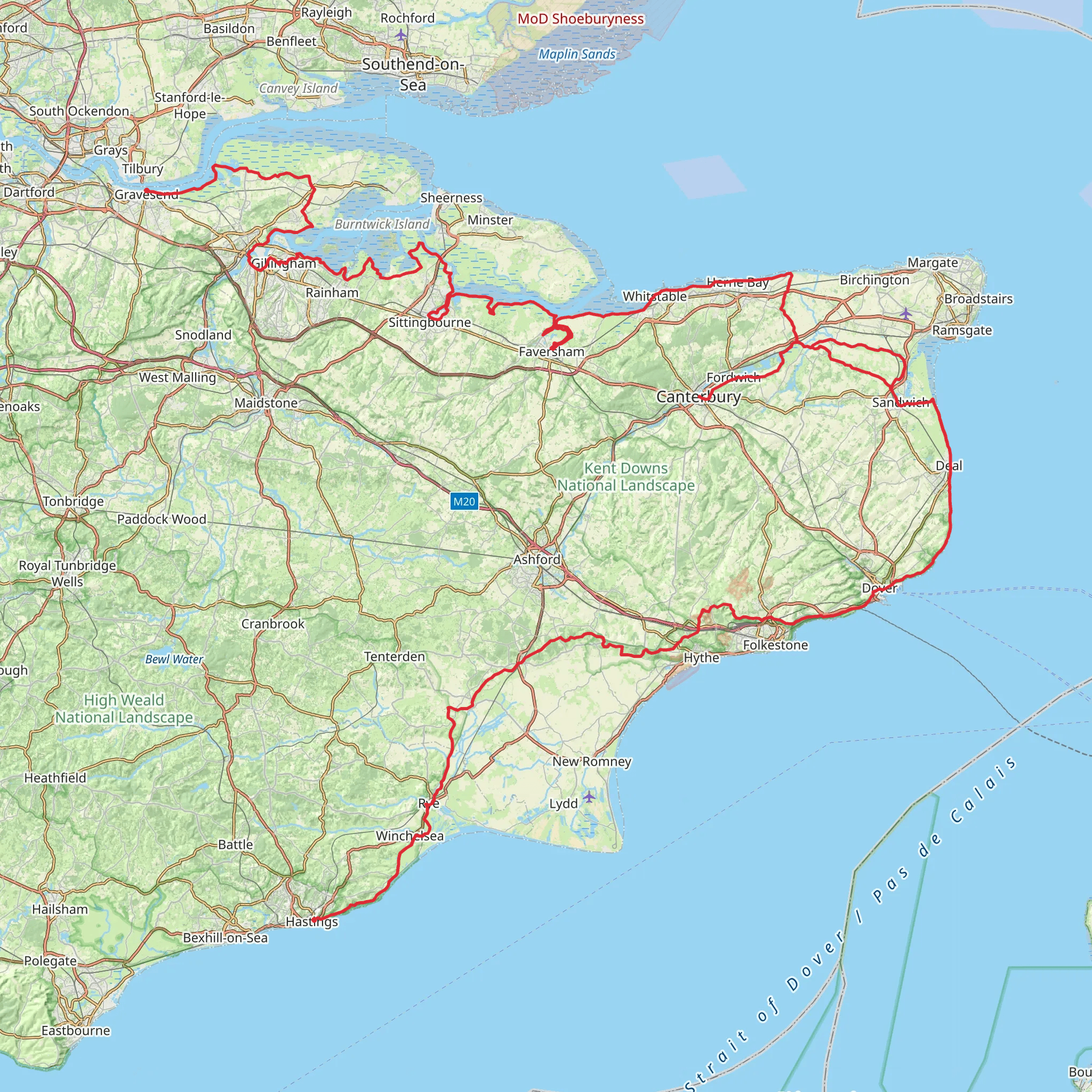 Saxon Shore Way mobile static map