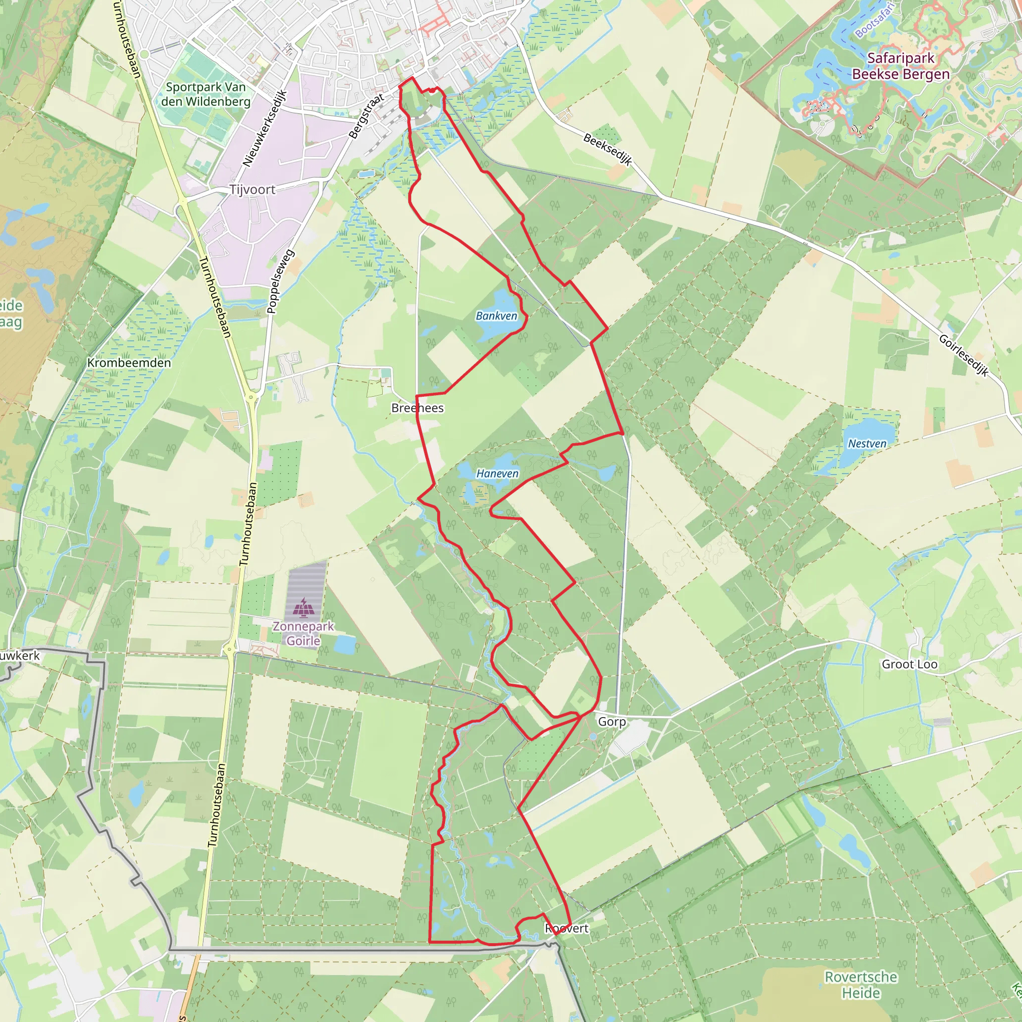 Bankven and Koude Water via Grenslandpad mobile static map