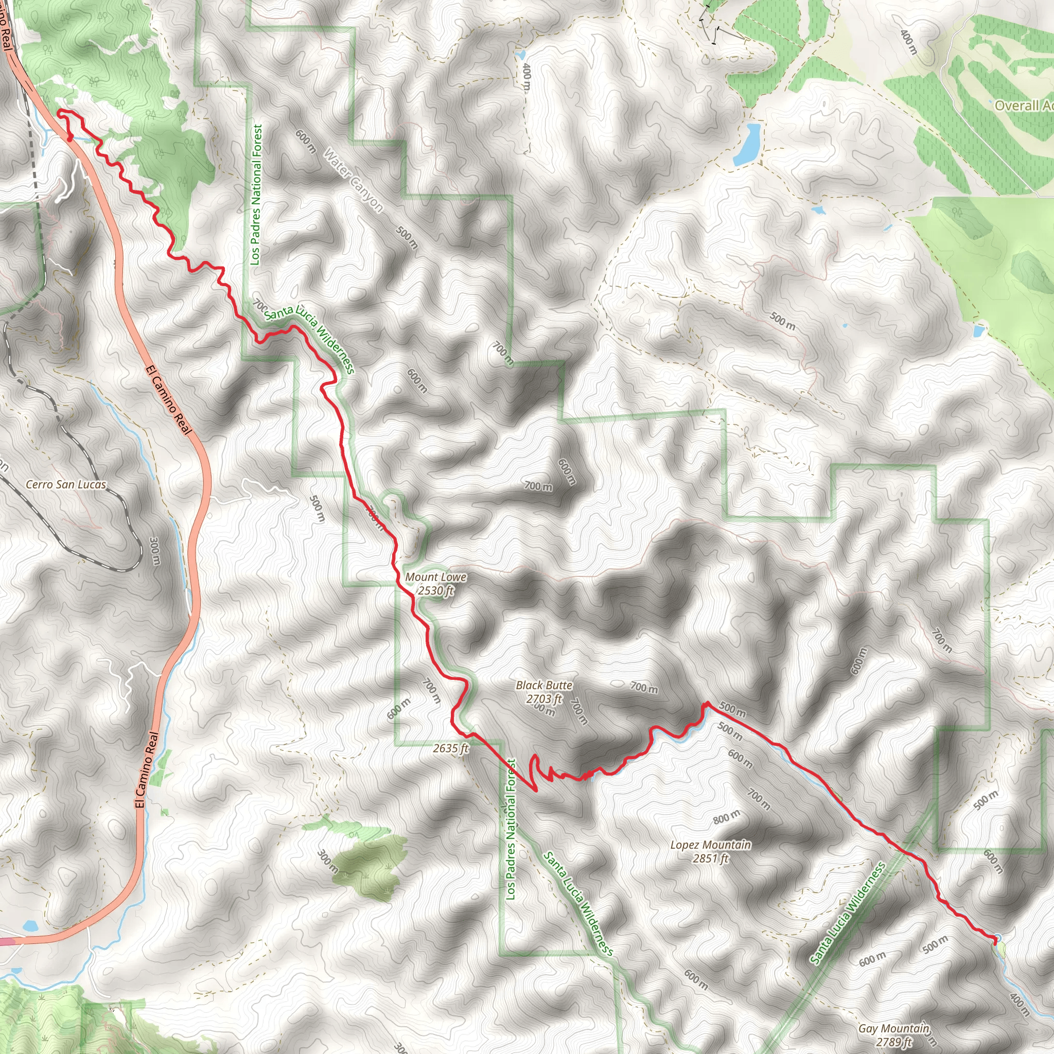 Sulphur Pot Campground and Mount Lowe mobile static map