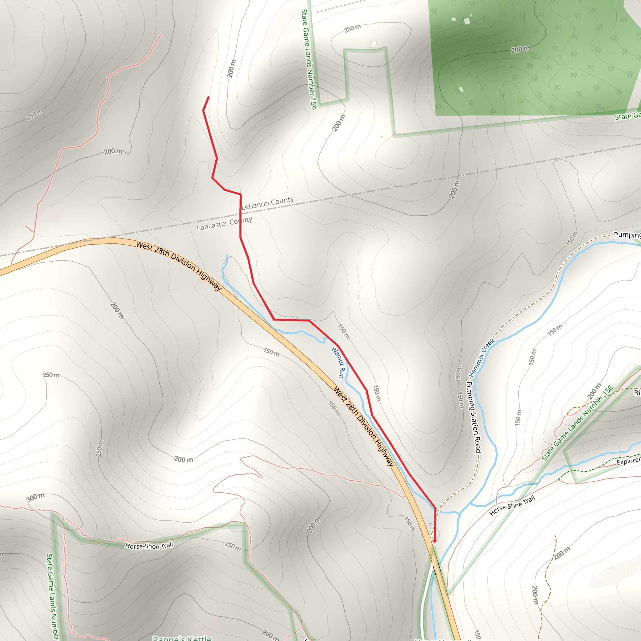 Walnut Run mobile static map