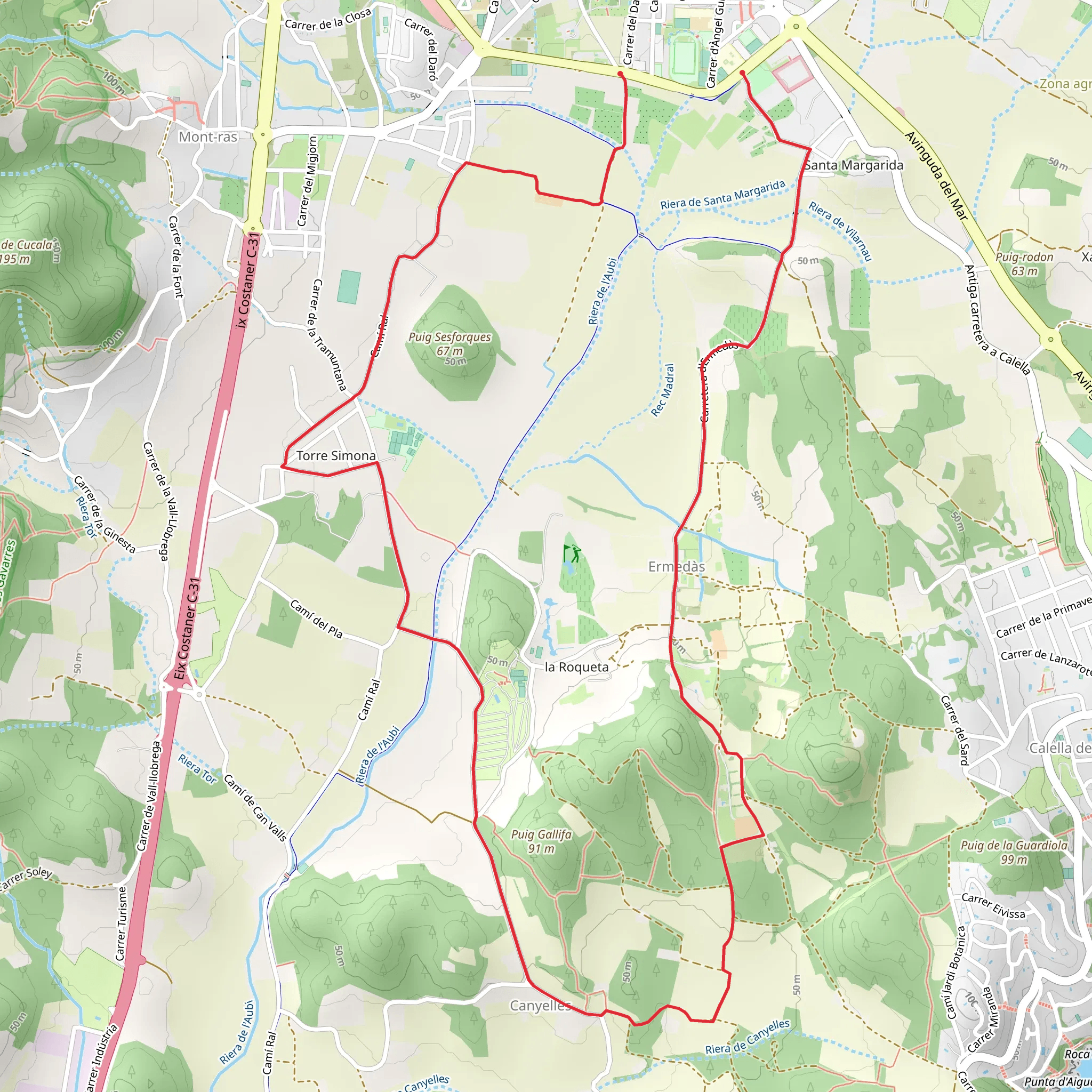 Palafrugell Path PR C 106 mobile static map