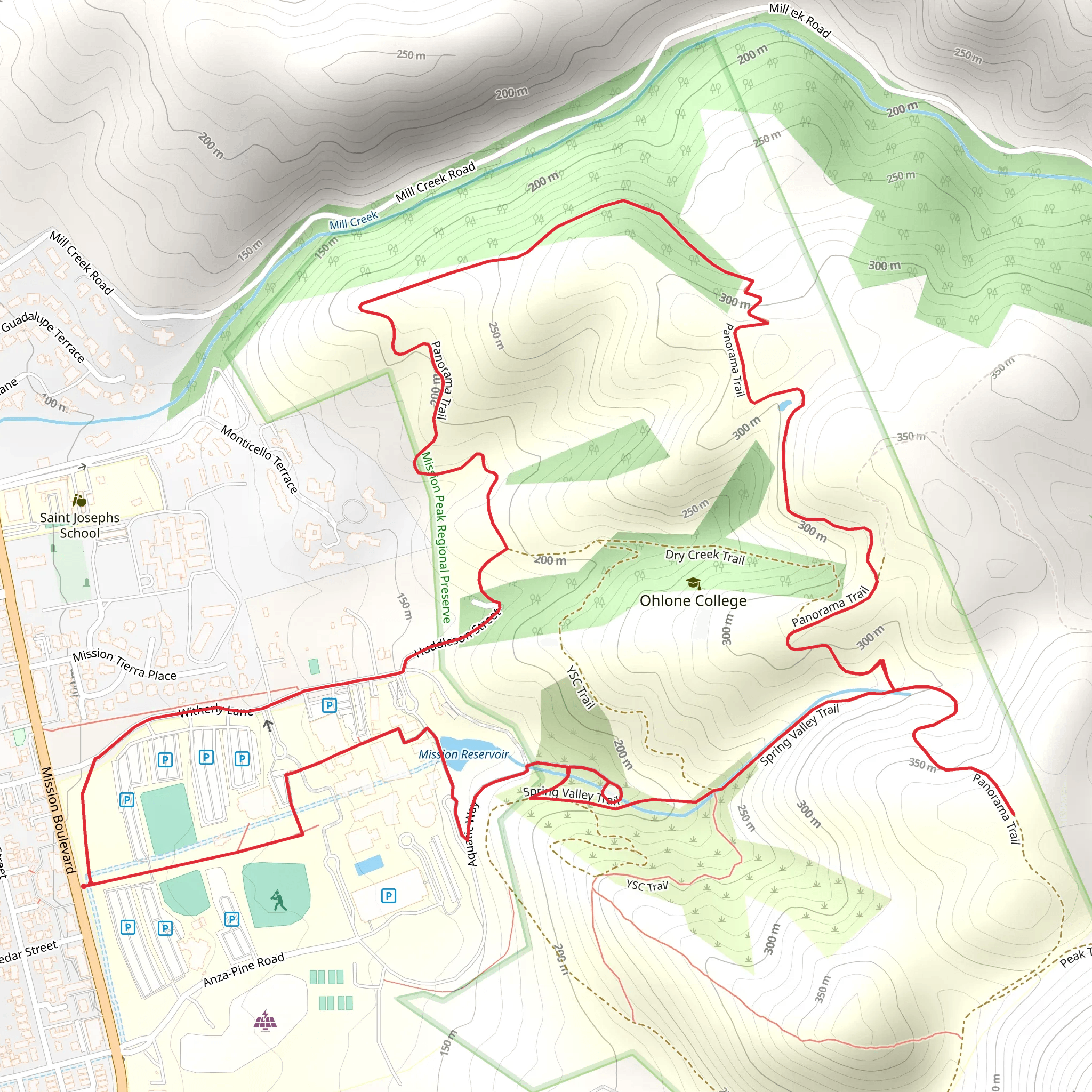 Spring Valley Trail and Panorama Loop Trail mobile static map