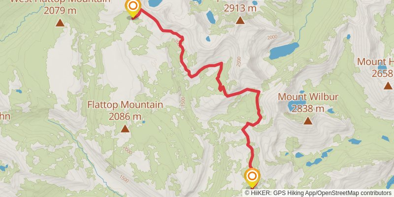 Many Glacier to Goat Haunt Trail via CDT stage 2 Map