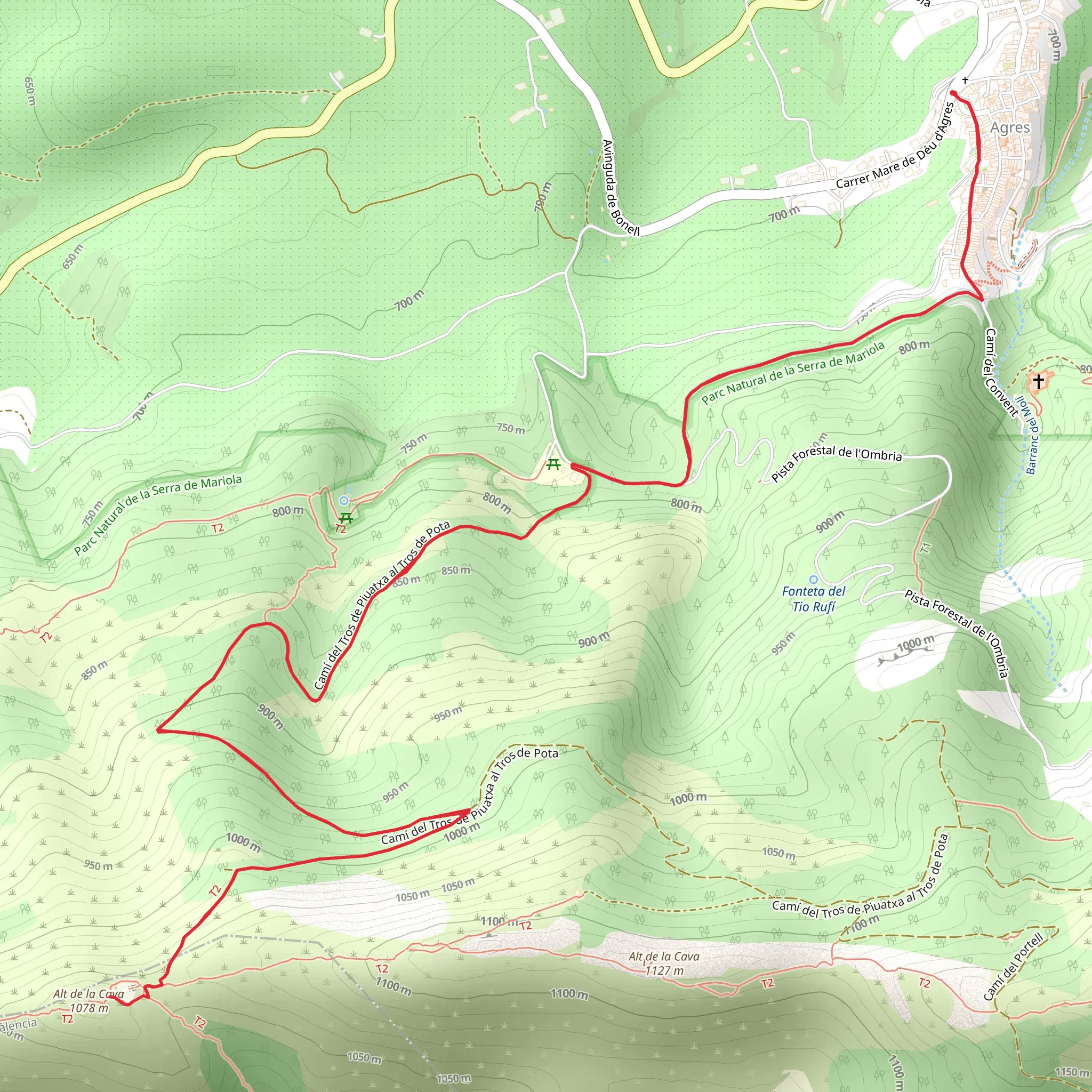 Molí Matò - Agrés - Cava San Miguel PR CV 104Molí Matò - Agrés - Cava San Miguel PR CV 104 mobile static map