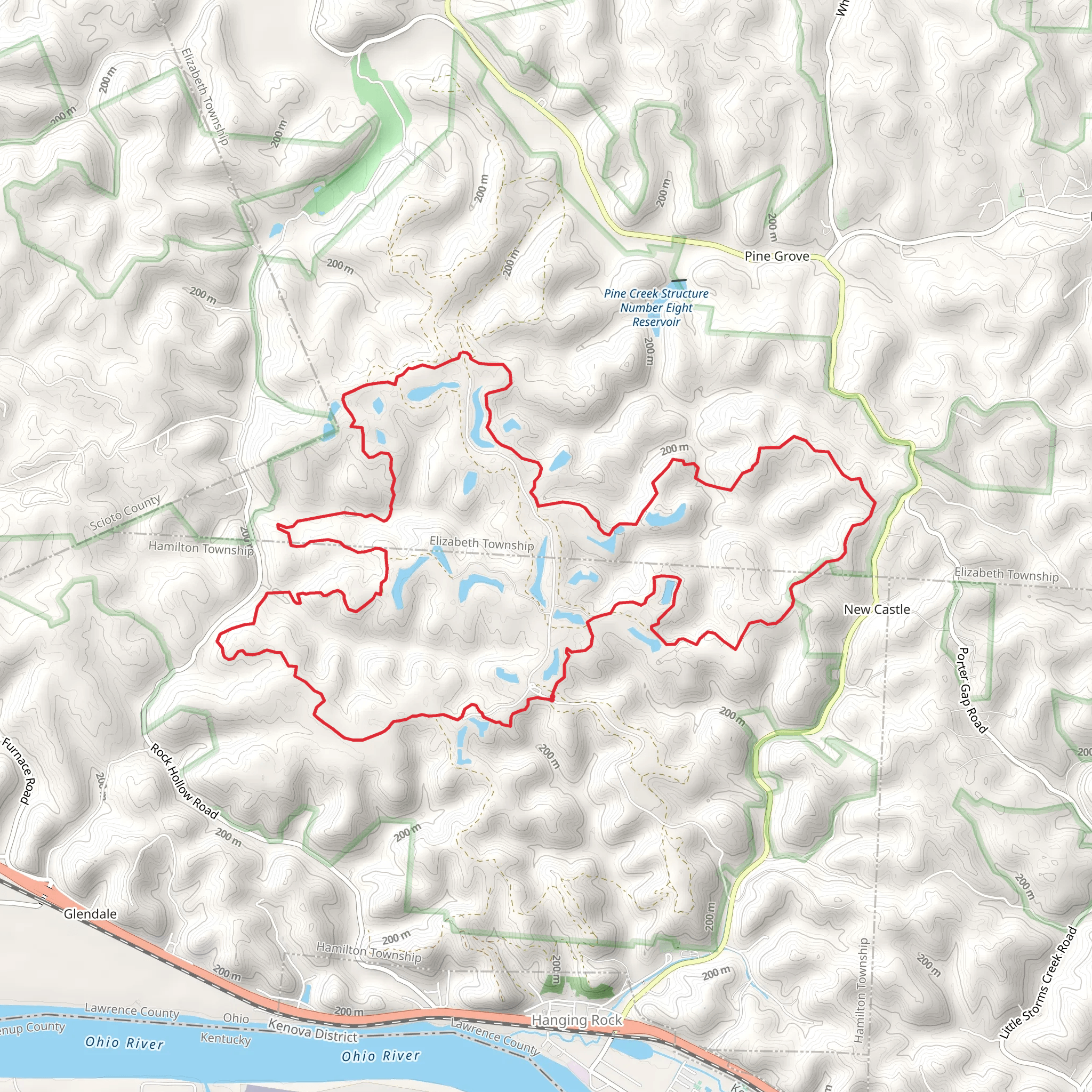 Hanging Rock Loop Trail mobile static map