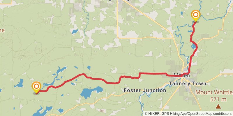 North Country Trail - Wisconsin stage 12 Map