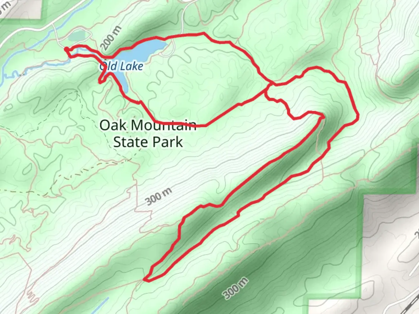 An image depicting the trail Tranquility Lake and White and Red Loop and its surrounding area.