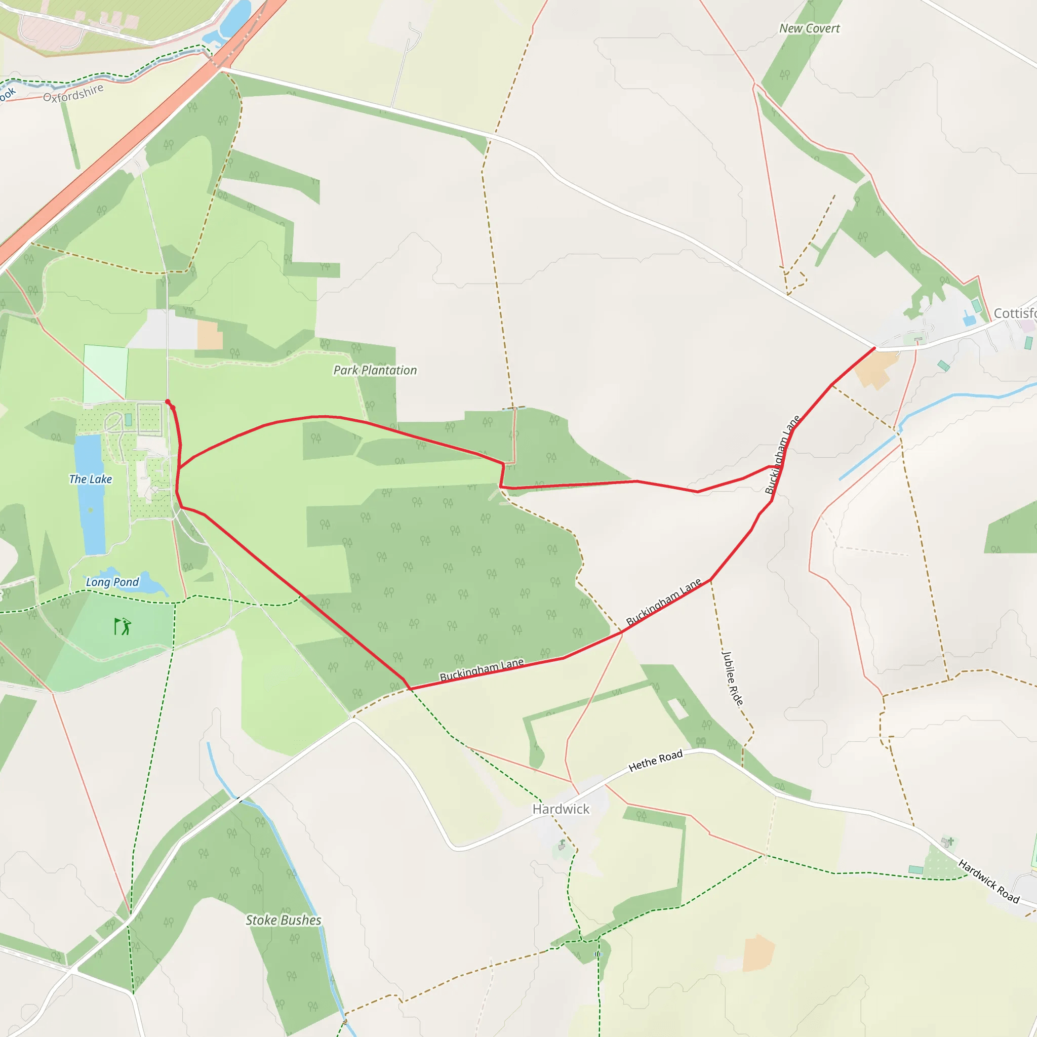 Tusmore Park Estate Loop mobile static map