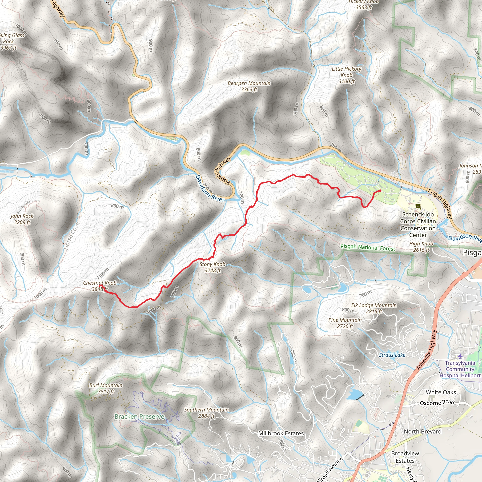 Chestnut Knob via North Slope Trail mobile static map