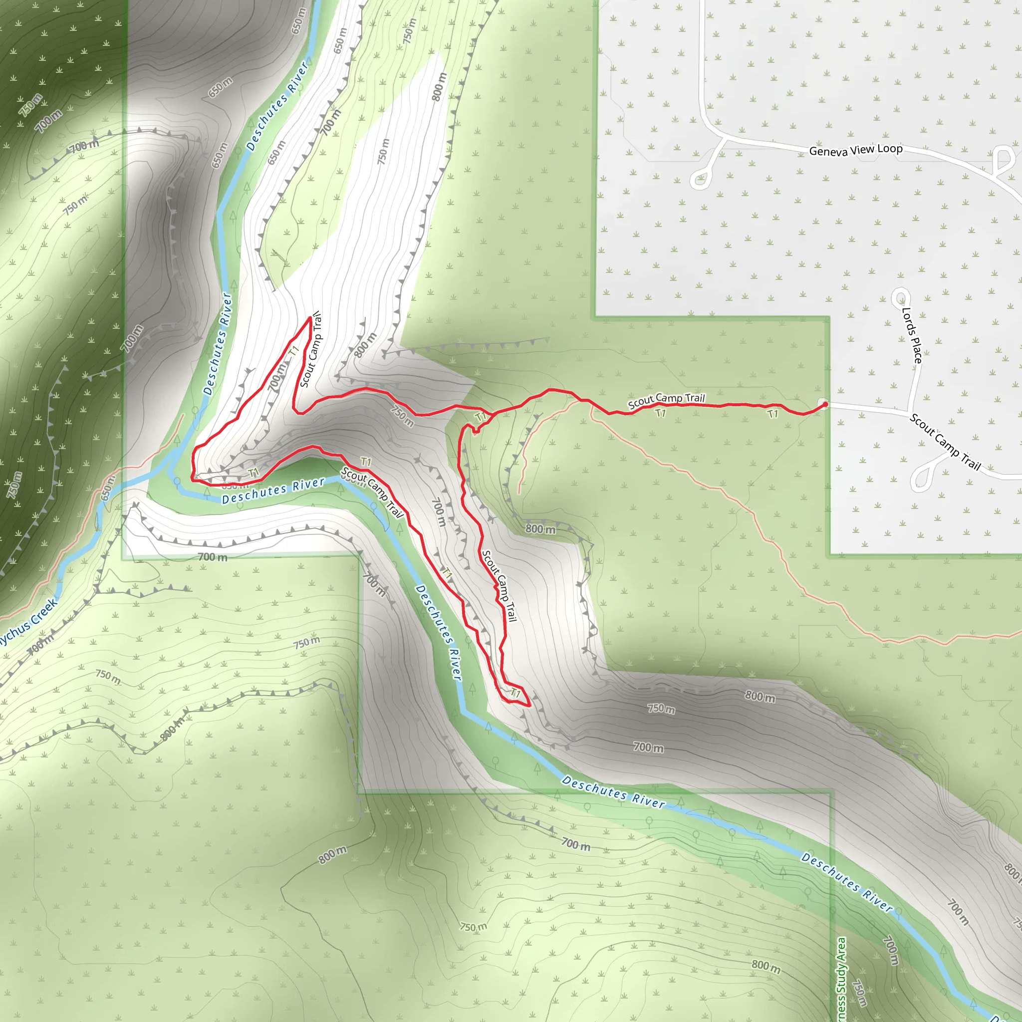 Scout Camp Loop Trail mobile static map