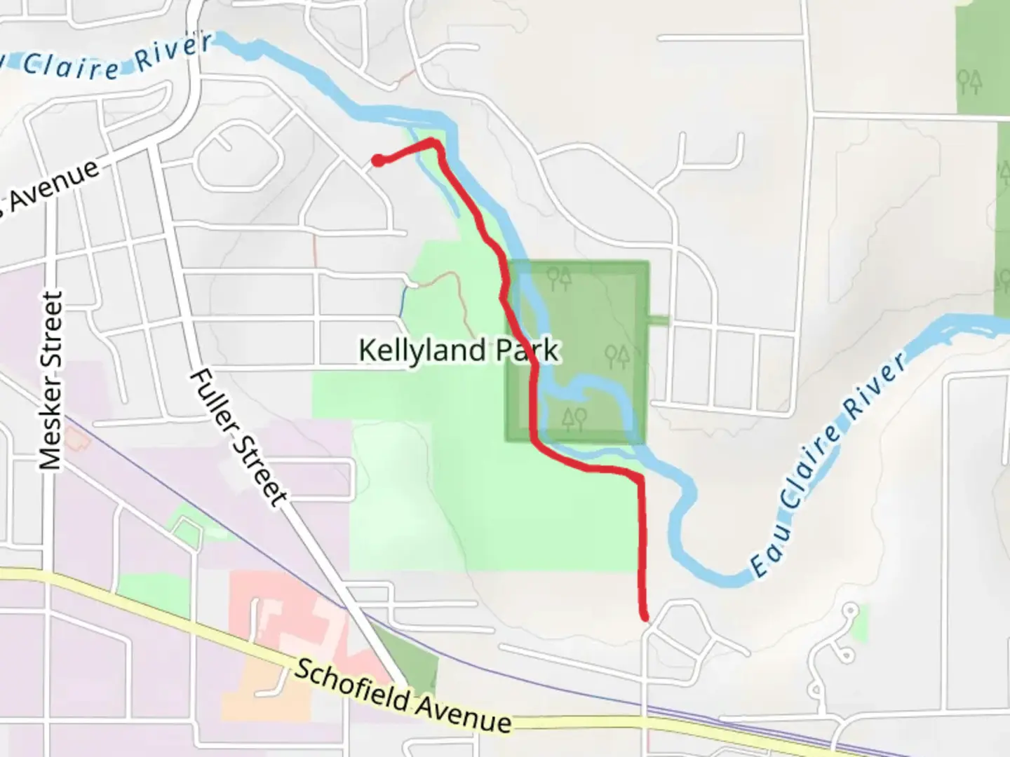 An image depicting the trail Eau Claire River Trail and its surrounding area.