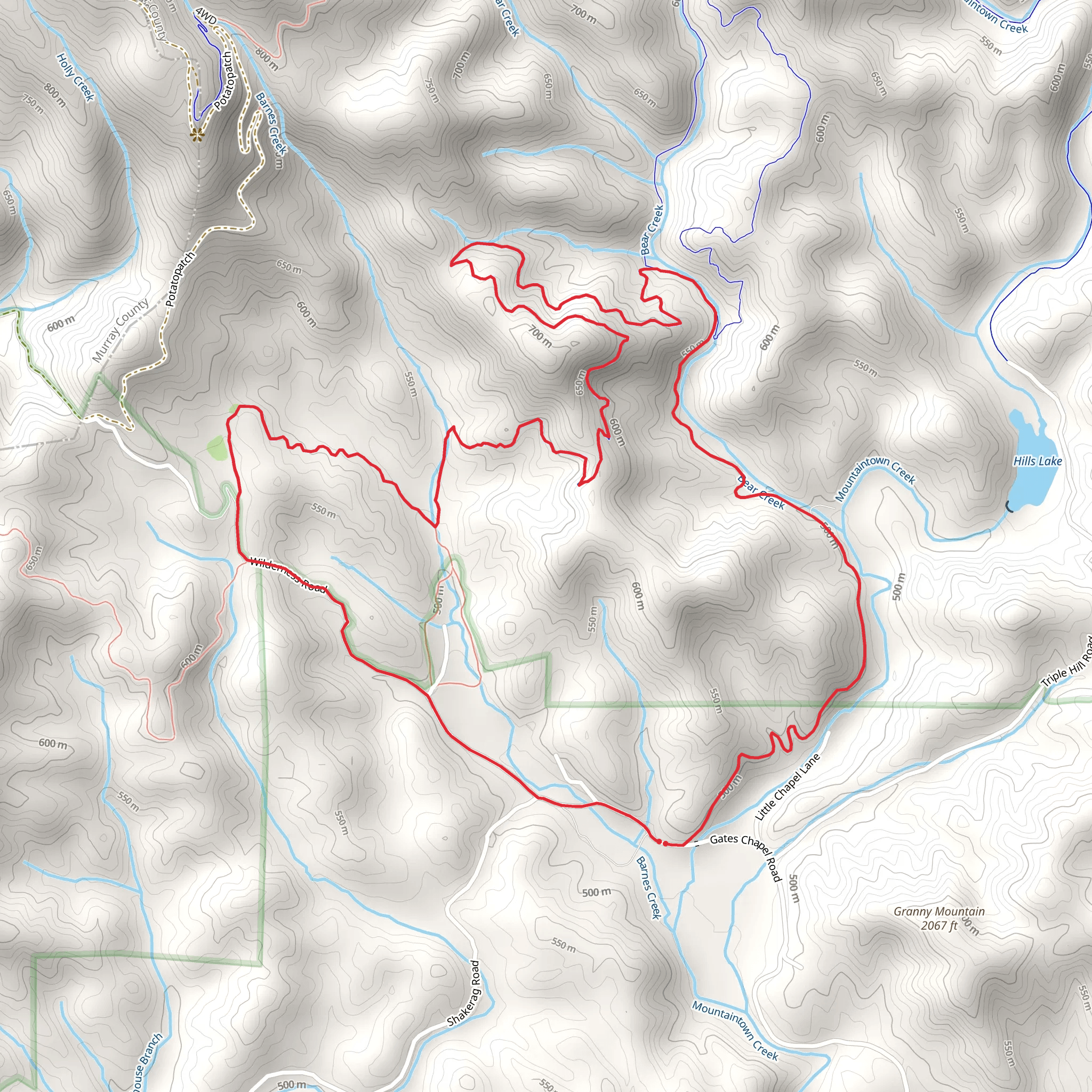 Pinhoti Trail and Bear Creek Loop mobile static map