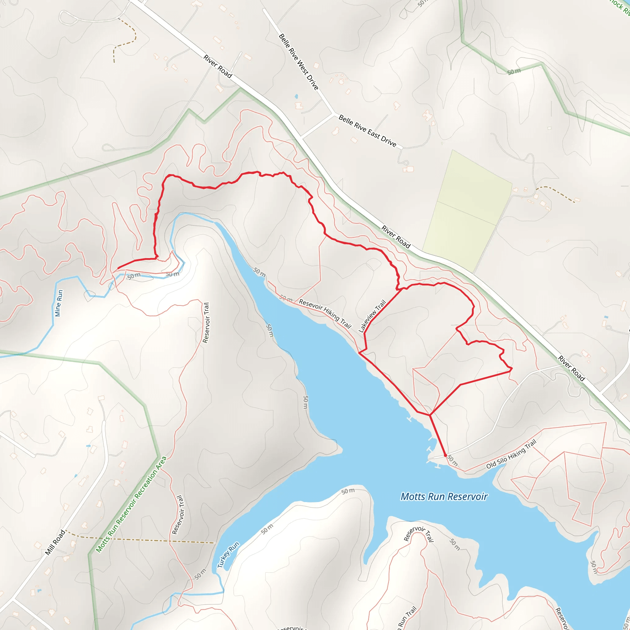 Turkey Ridge Hiking Loop Trail mobile static map