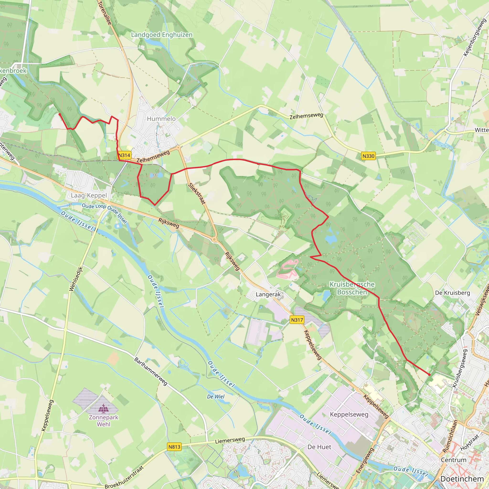 De Reuze to Kasteel De Kelder via Wrangebult and Hessenweg mobile static map