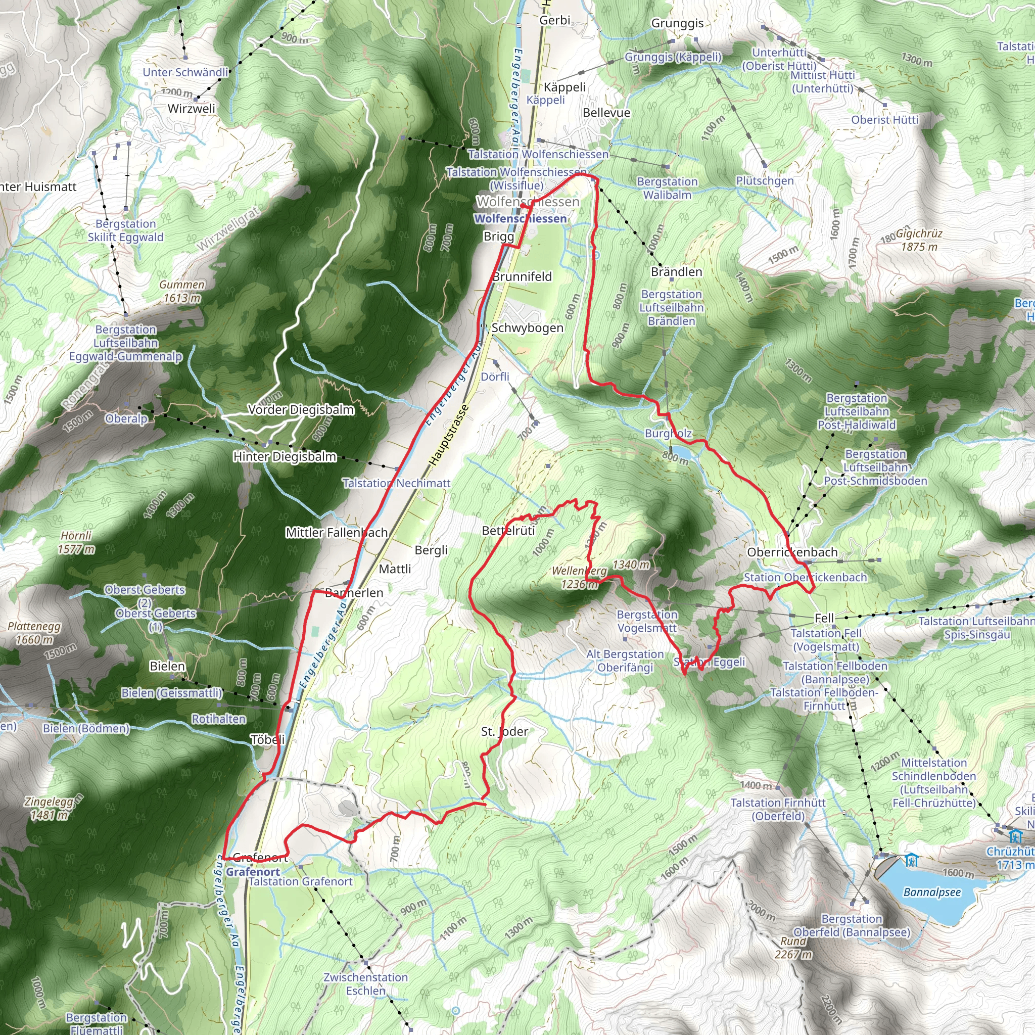Engelberg Valley Chapel Path mobile static map