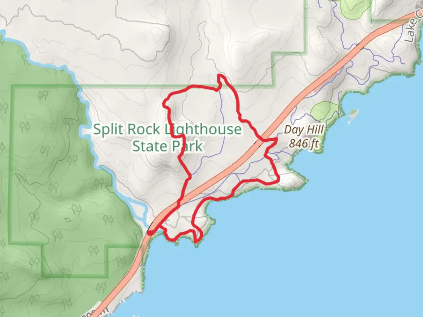 An image depicting the trail Superior Hiking and Gitchi-Gami State Loop Trail and its surrounding area.