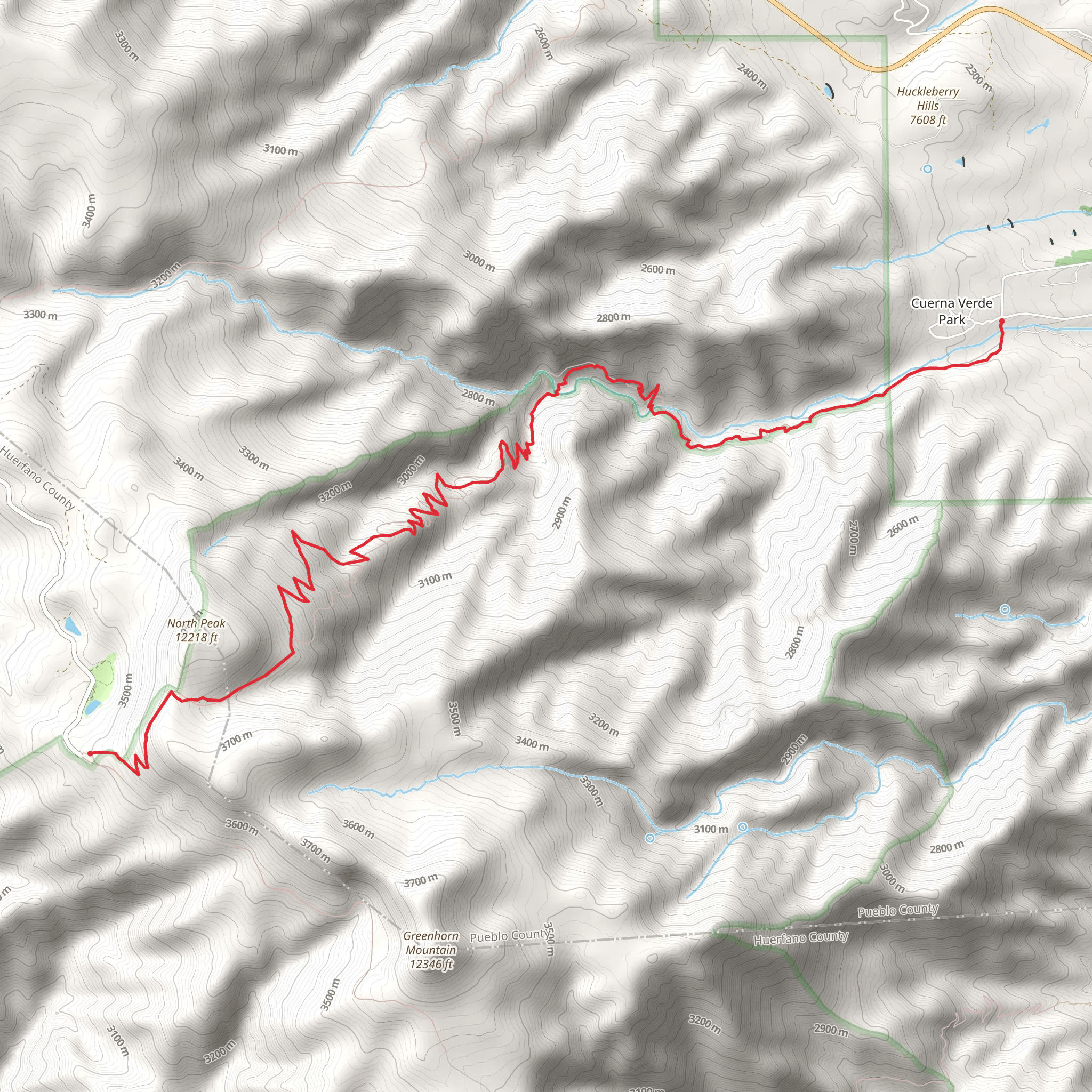 Greenhorn Trail mobile static map