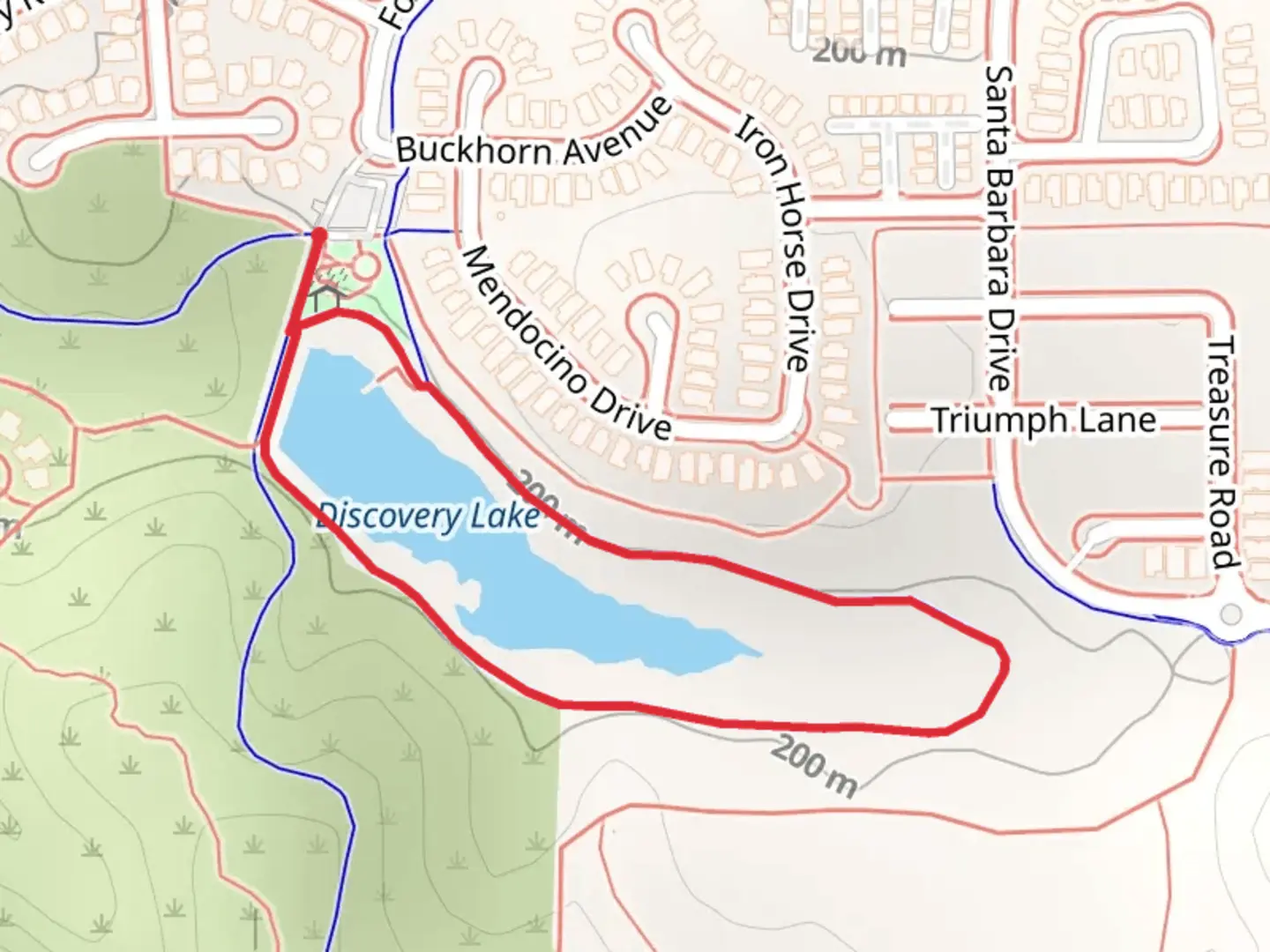 An image depicting the trail Discovery Lake Loop and its surrounding area.