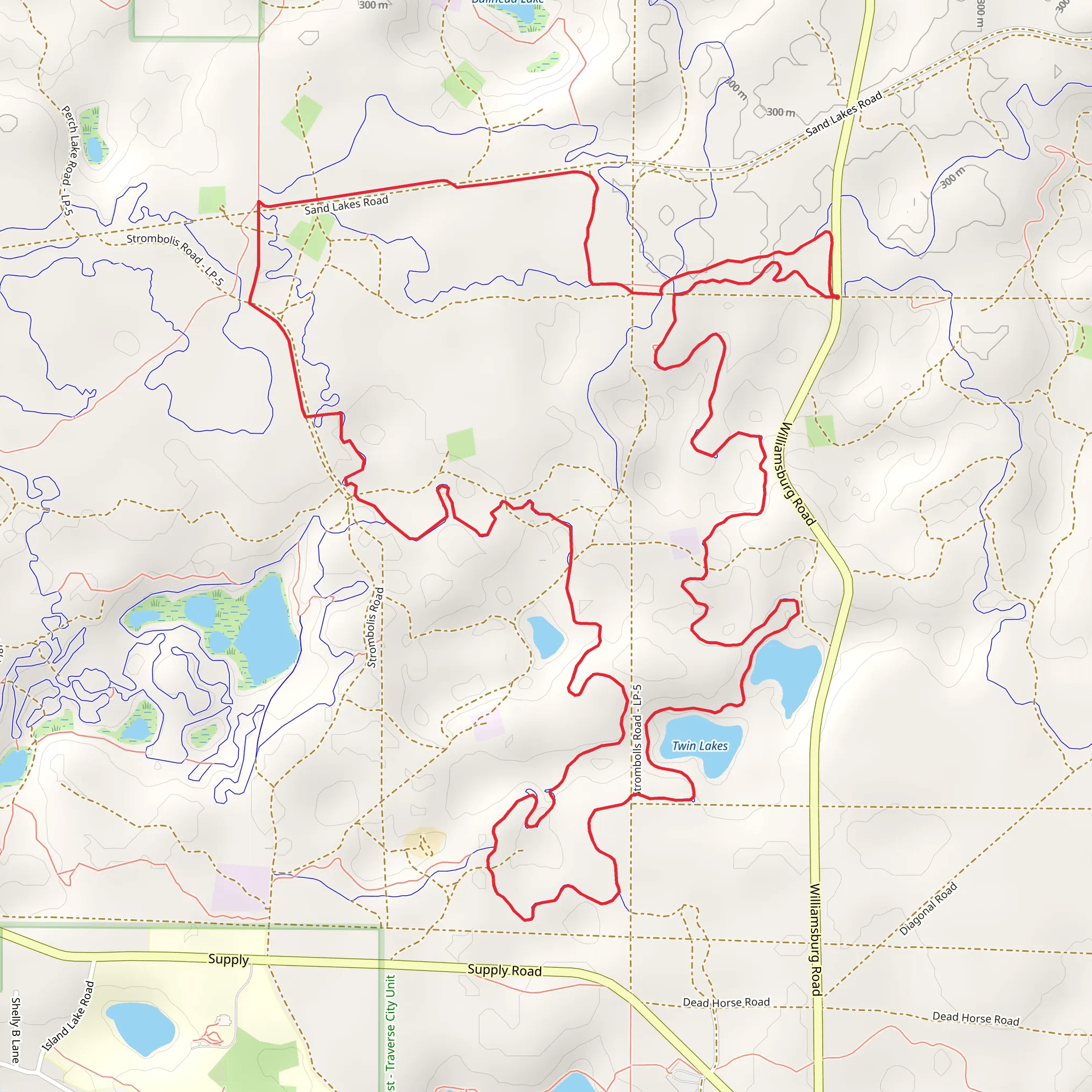 Williamsburg Road and Twin Lakes Loop mobile static map