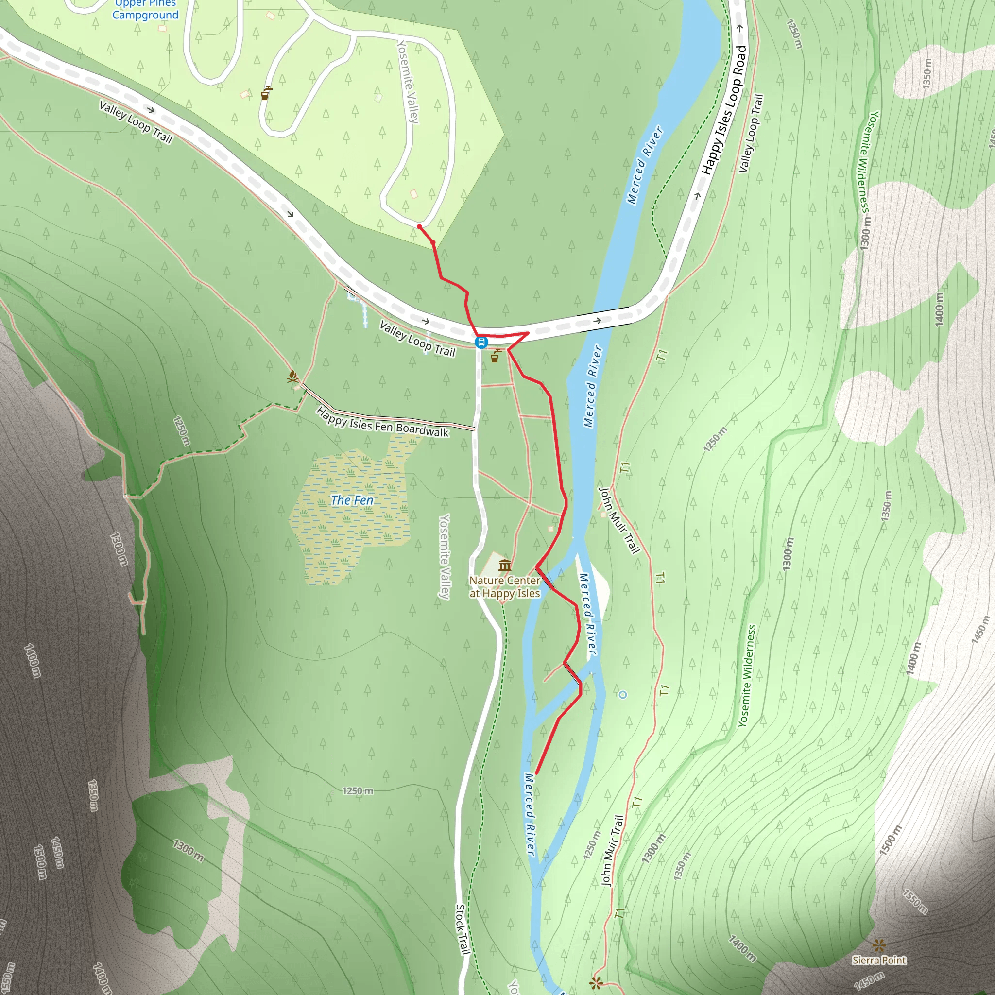 Happy Isles Trail mobile static map