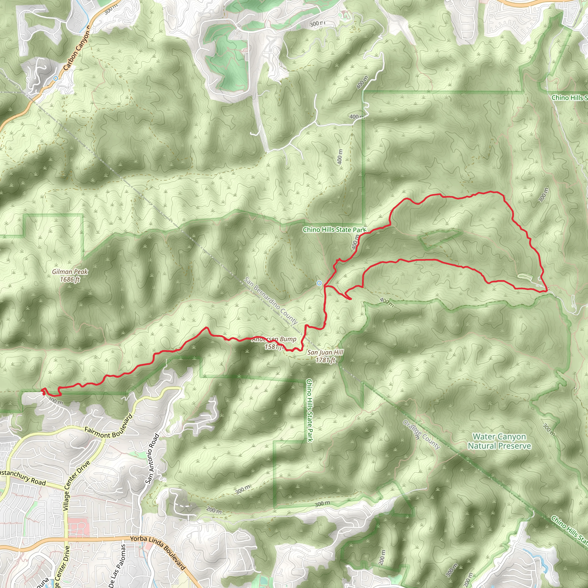 Raptor Ridge - Aliso Canyon - Telegraph Canyon Loop Trail mobile static map