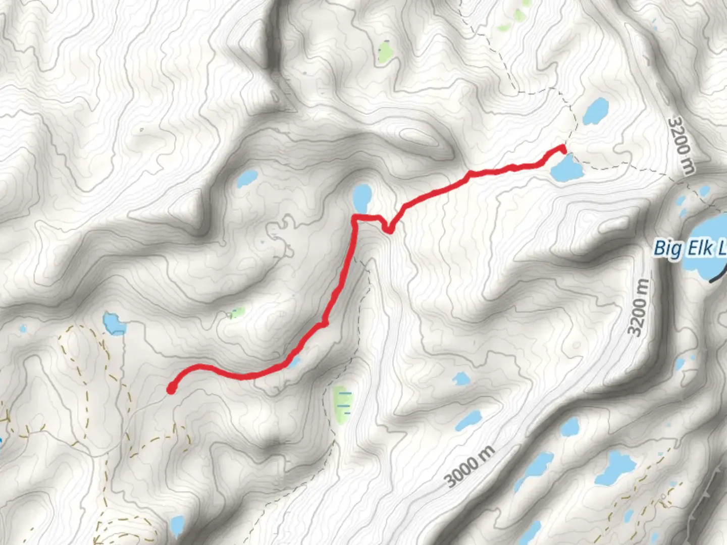 An image depicting the trail Upper Setting Trail to South Erickson Lake and its surrounding area.