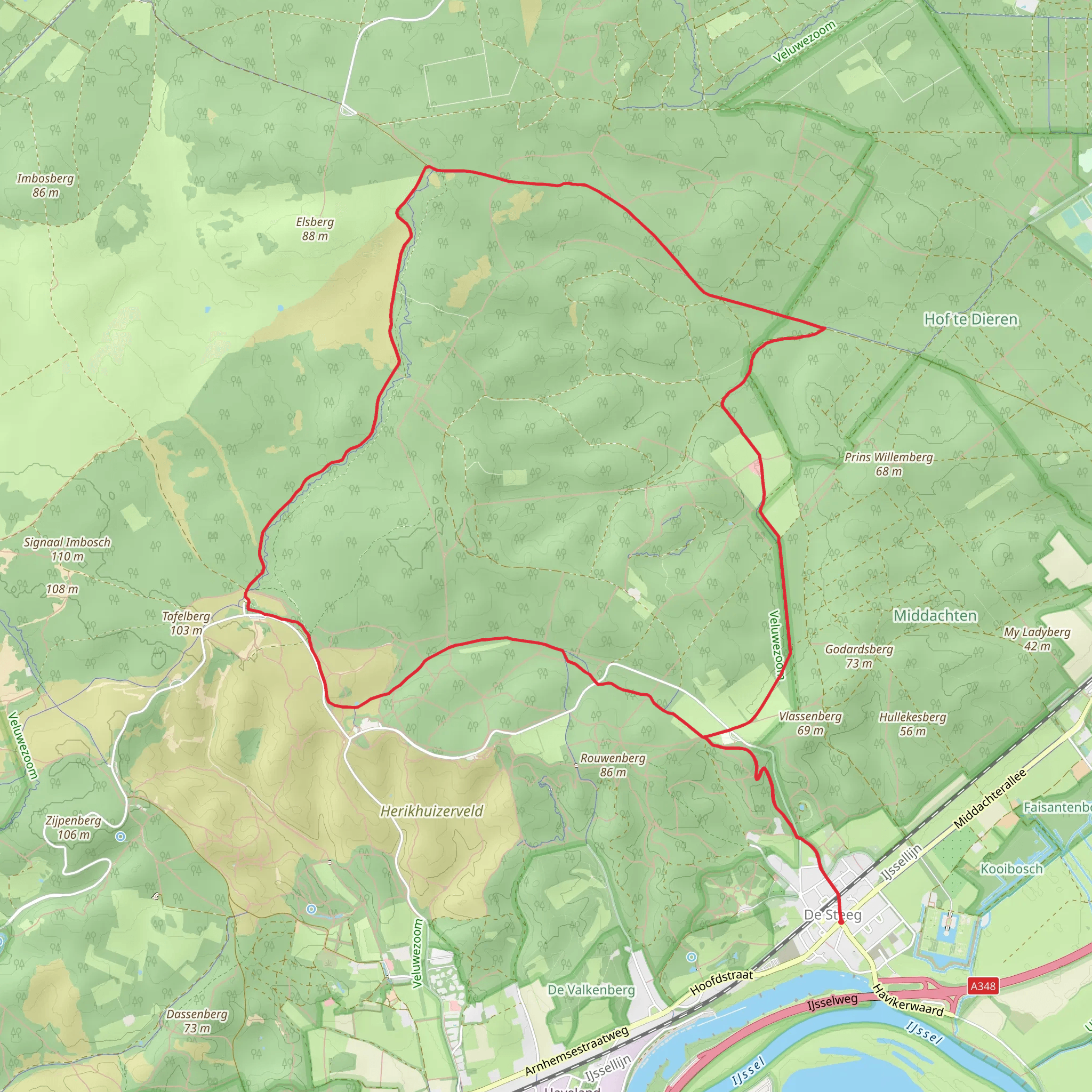 Groote Emmer, Bremberen and Lappendeken Loop mobile static map