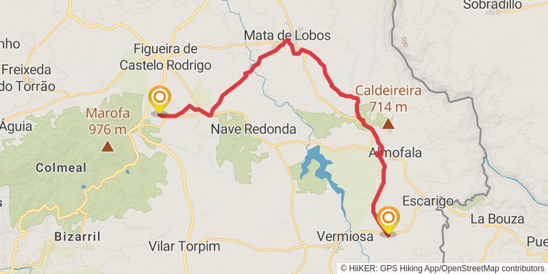 GR 22 - Historical Villages Of Portugal stage 8 Map