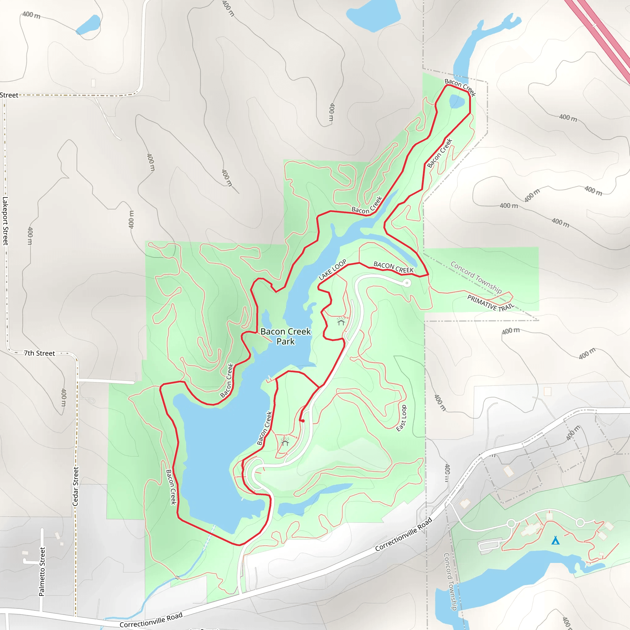 Bacon Creek Park Loop mobile static map