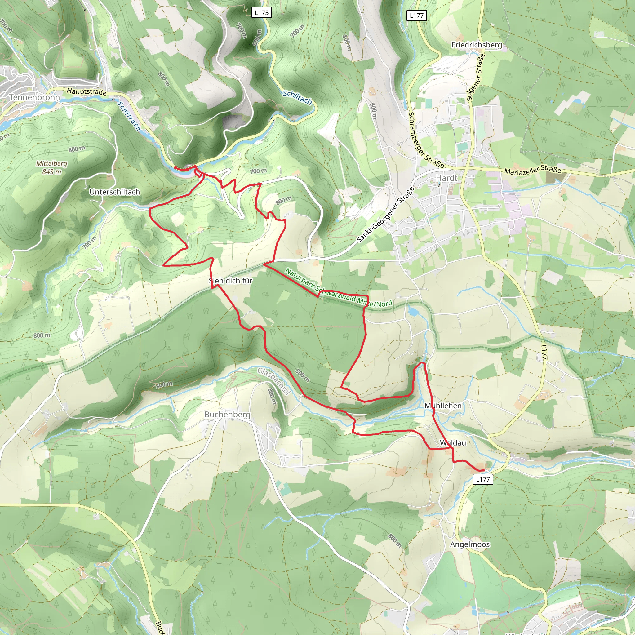 Mulpenbuehl and Ostweg Loop mobile static map