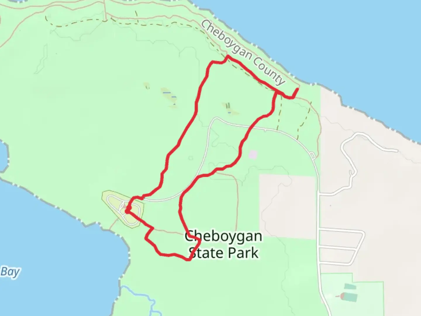 An image depicting the trail Red, Blue and Yellow Loop Trail and its surrounding area.