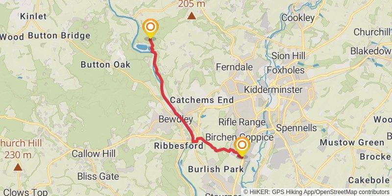 Bewdley 50 mile Loop stage 5 Map