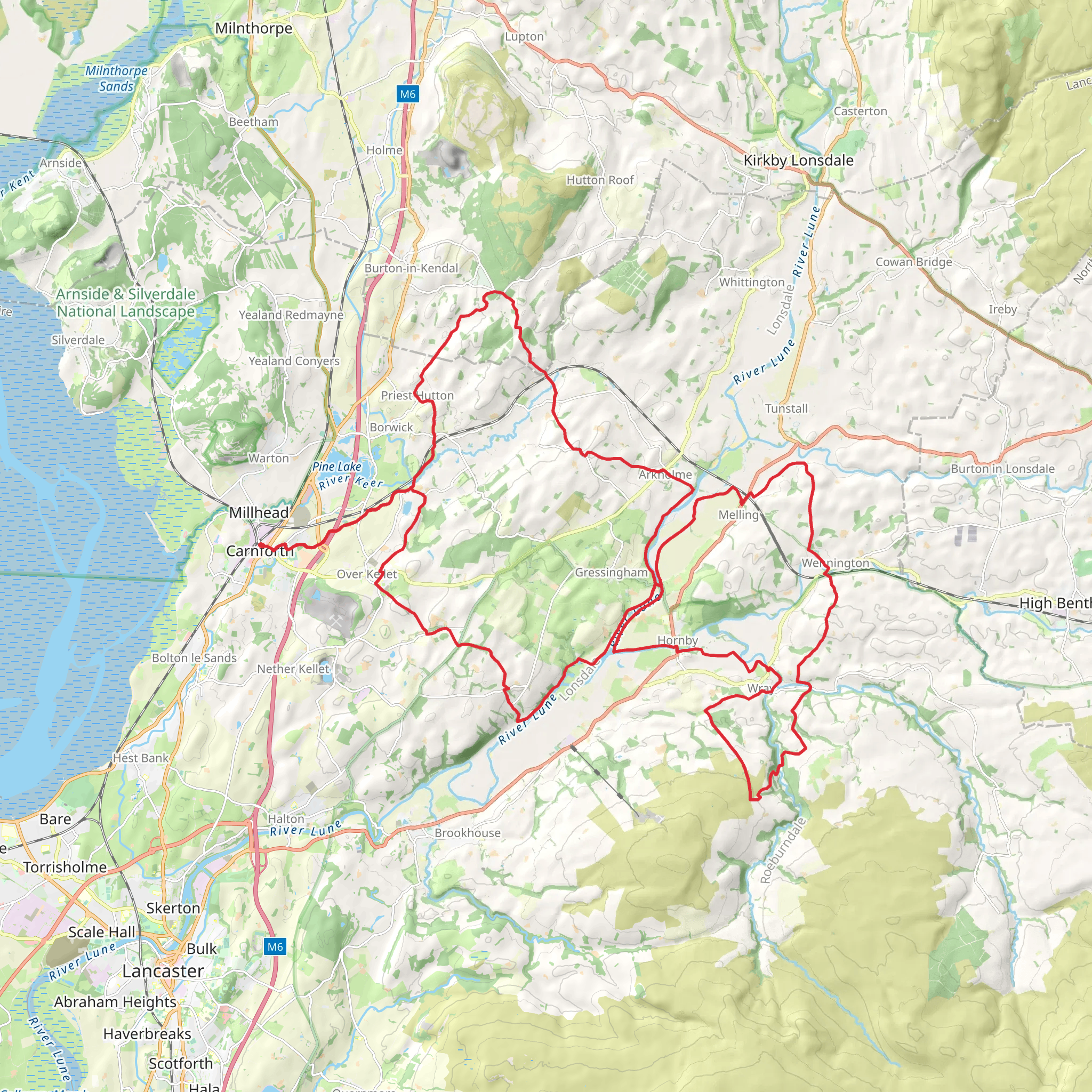 Lunesdale Walk mobile static map