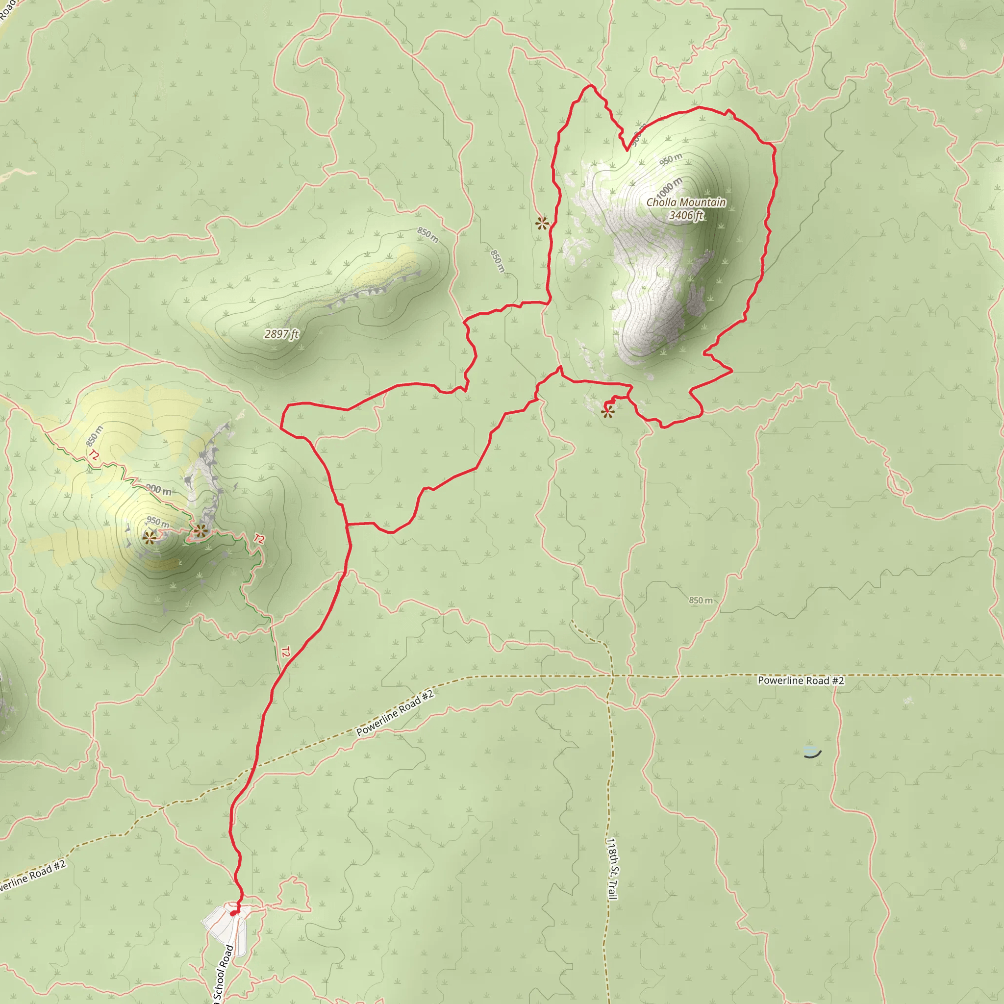 Corral and Cholla Mountain Loop Trail mobile static map