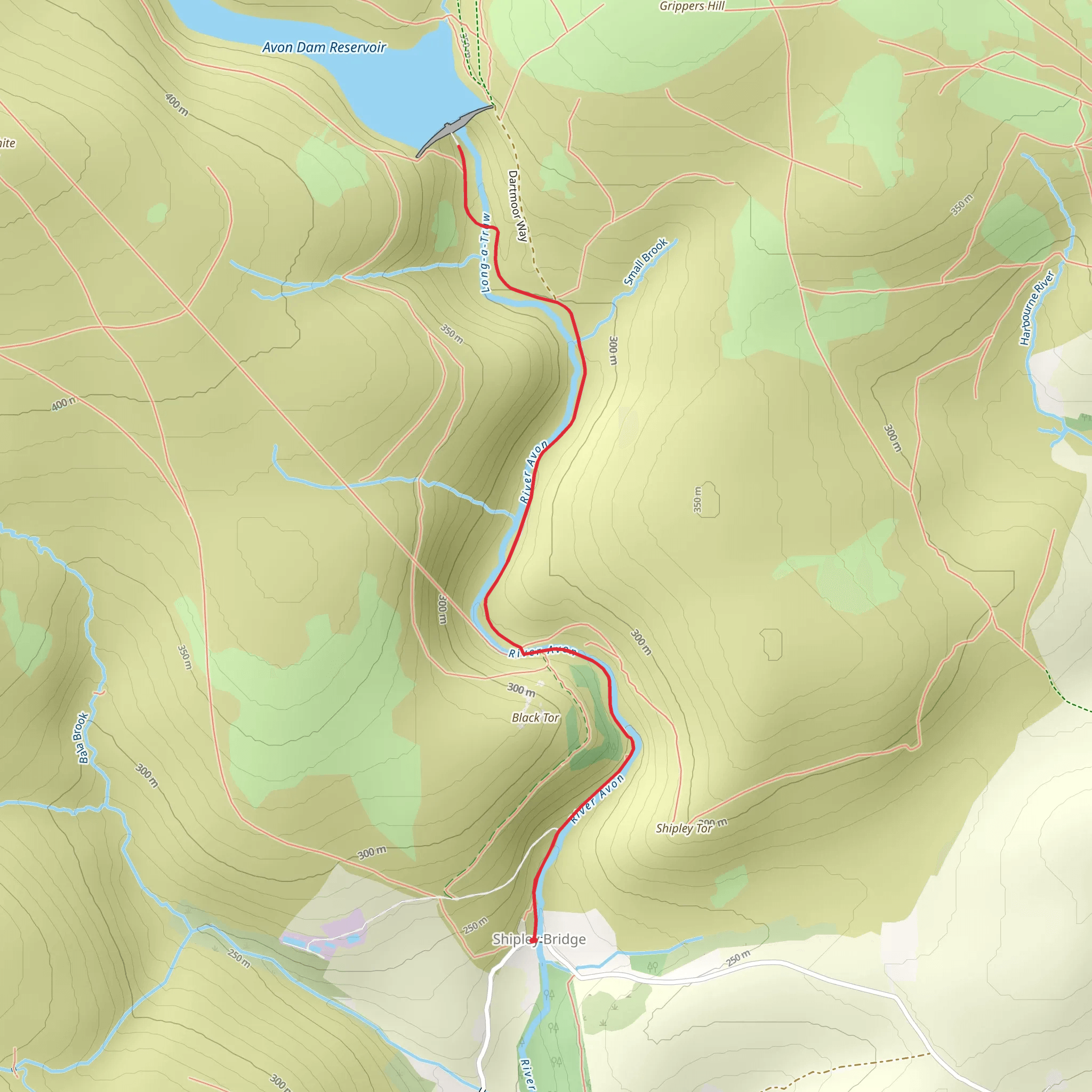 Shipley Bridge to Avon Dam mobile static map