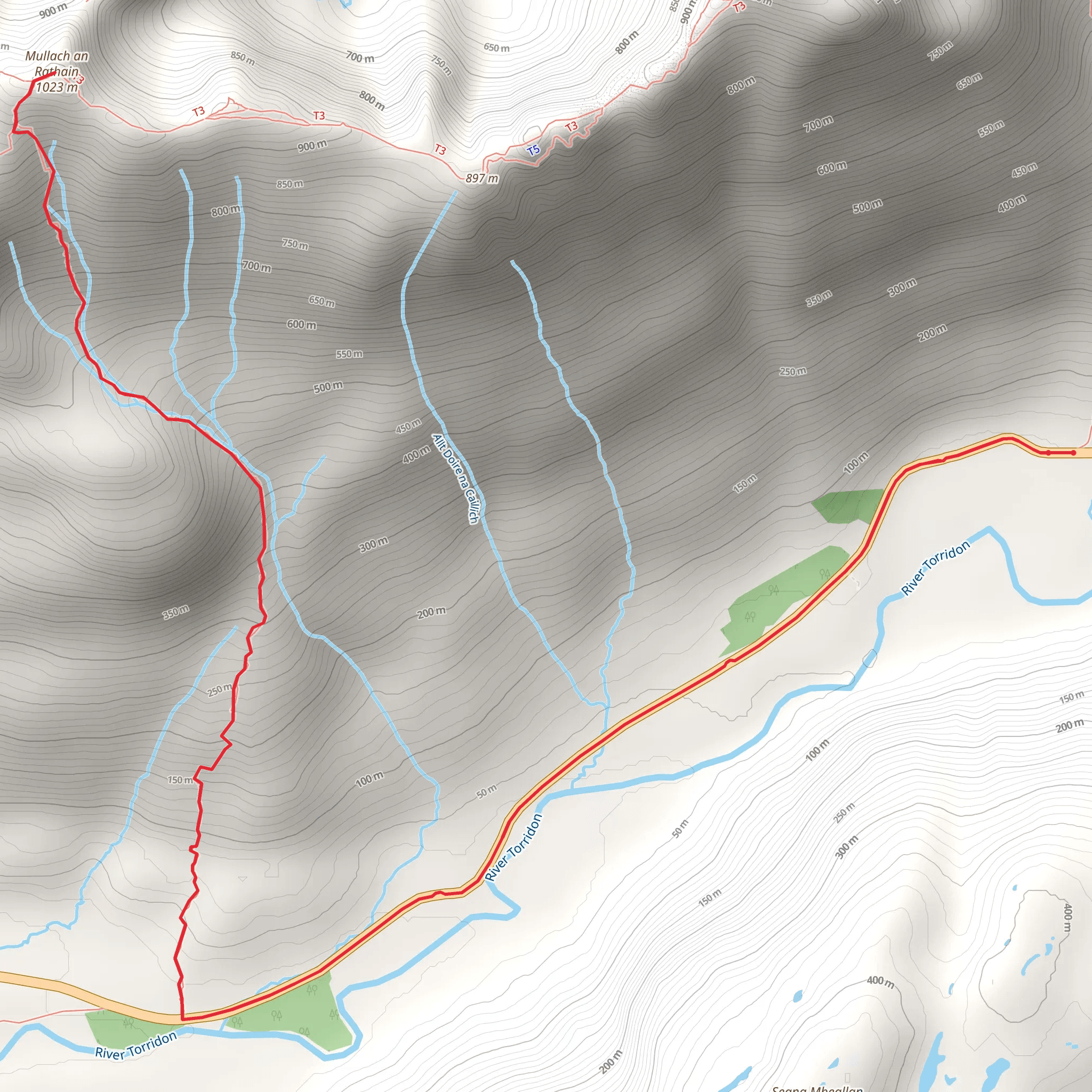 Mullach an Rathain Trail - Liathach mobile static map