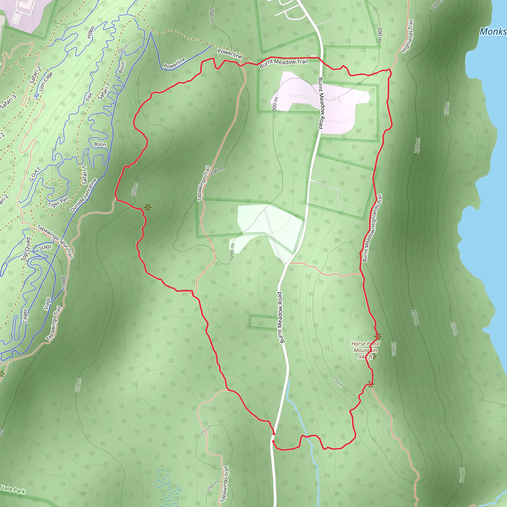 Burnt Meadow Loop Trail - Green mobile static map