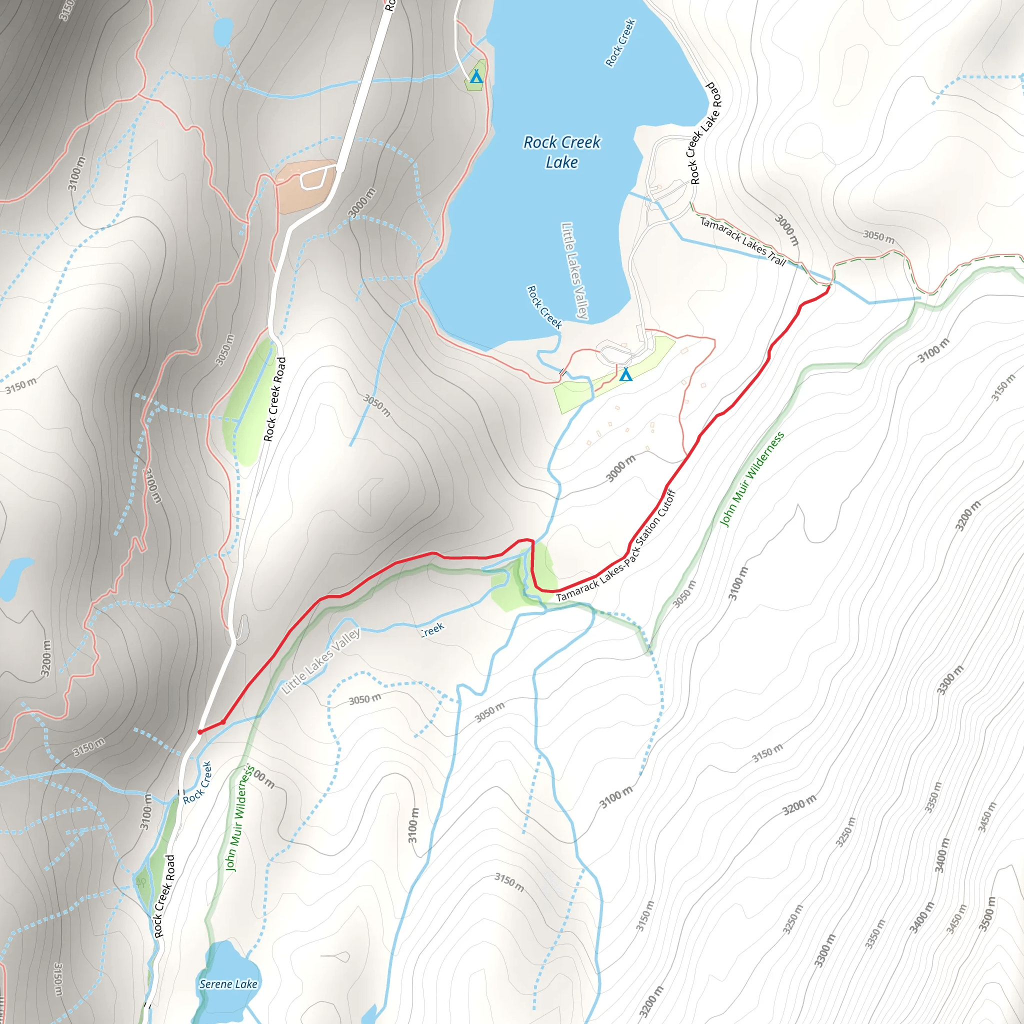 Tamarack Lakes Pack Station Trail mobile static map