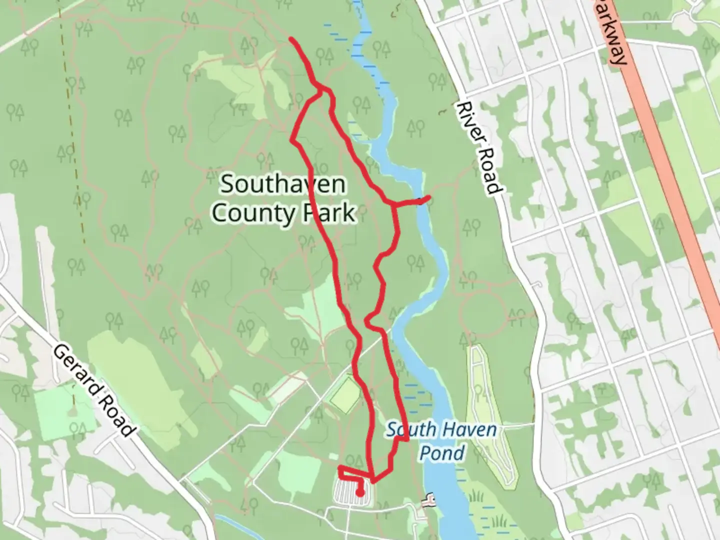 An image depicting the trail South Haven Pond Loop and its surrounding area.