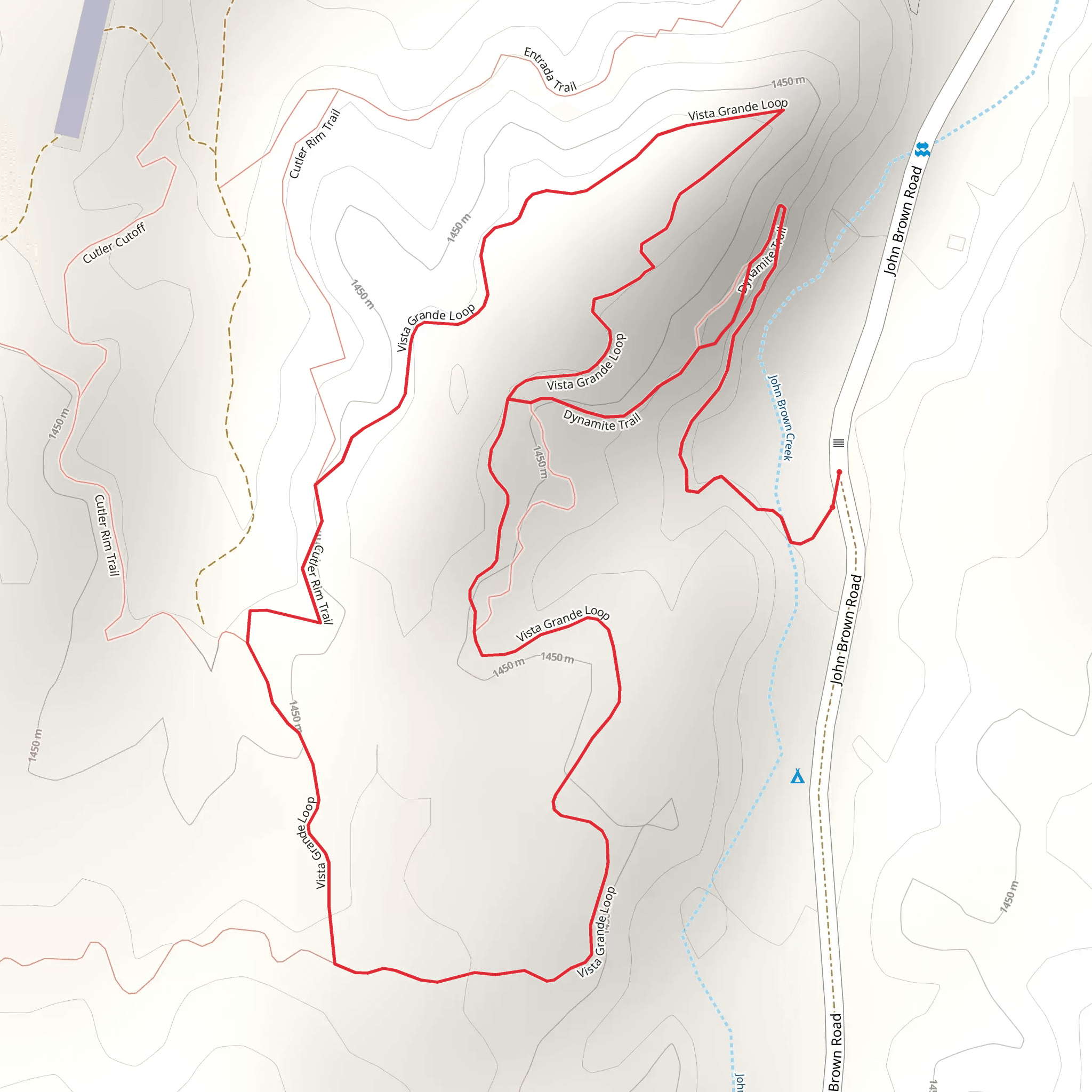 Dynamite Trail and Vista Grande Loop mobile static map
