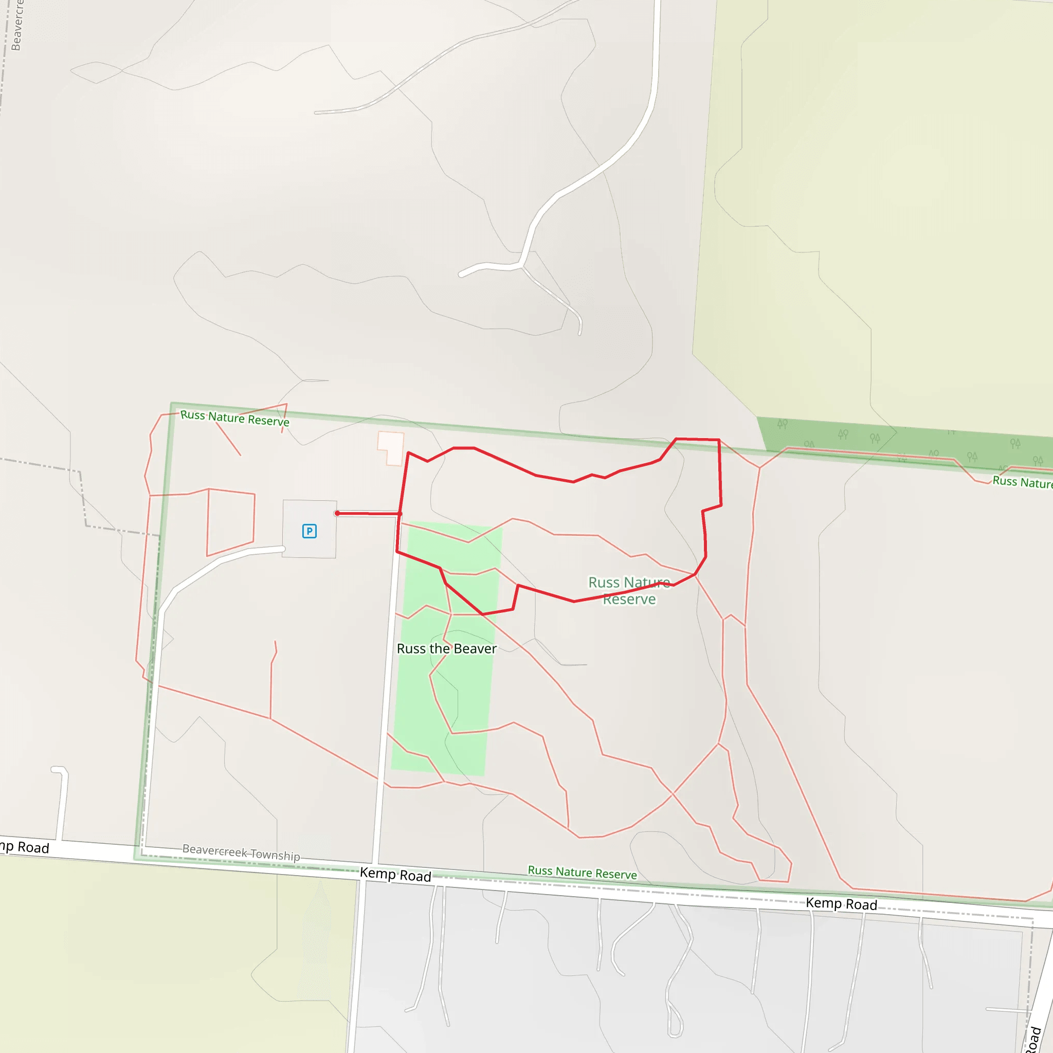 Russ the Beaver Short North Loop mobile static map