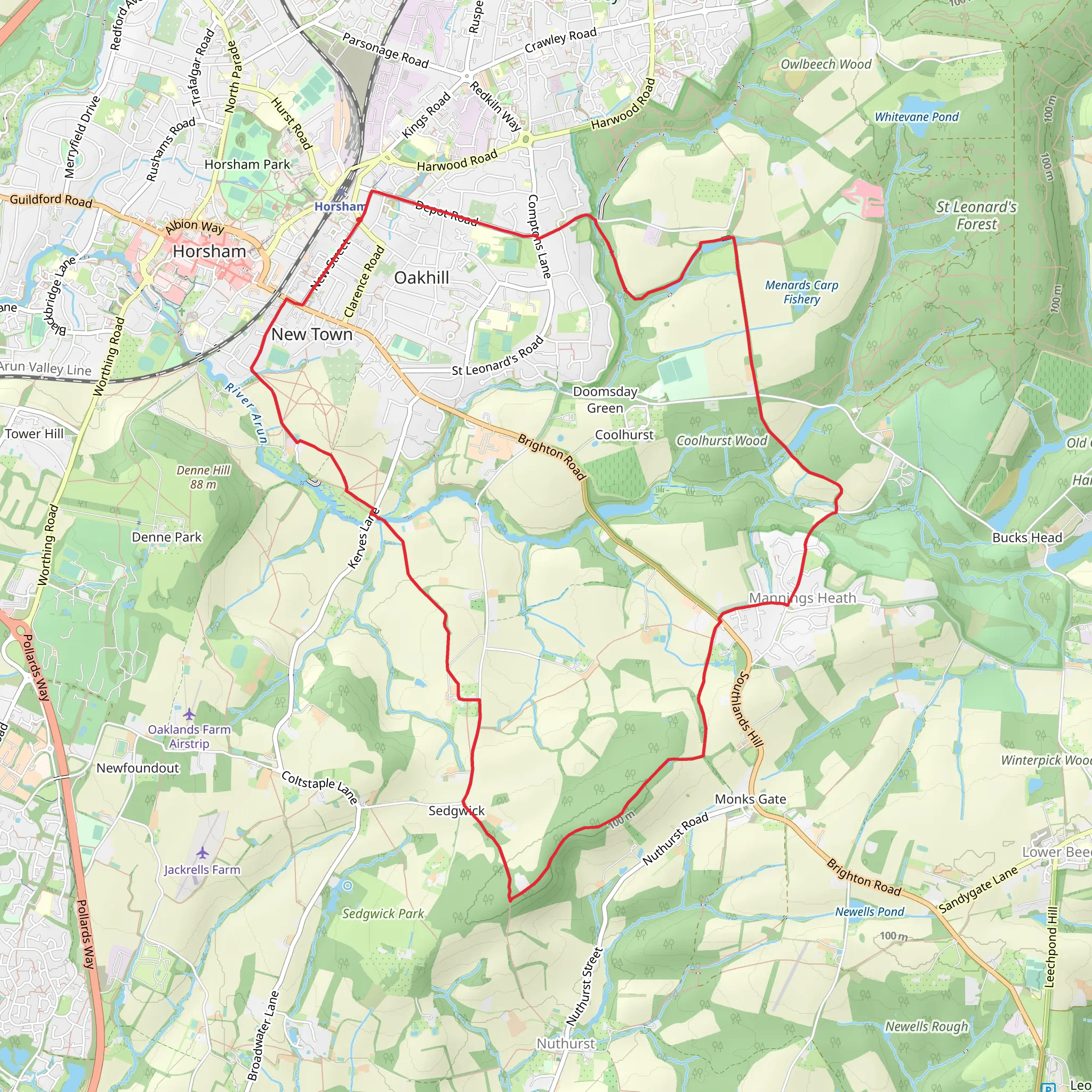 Lower Copse, Hazel Copse and Sirve Tree Copse Loop mobile static map