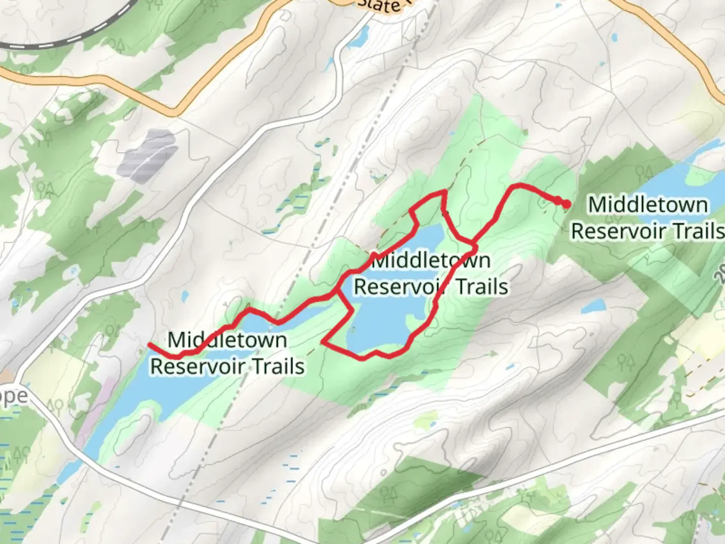 An image depicting the trail Highland Lake and Shawangunk Lake Trail and its surrounding area.