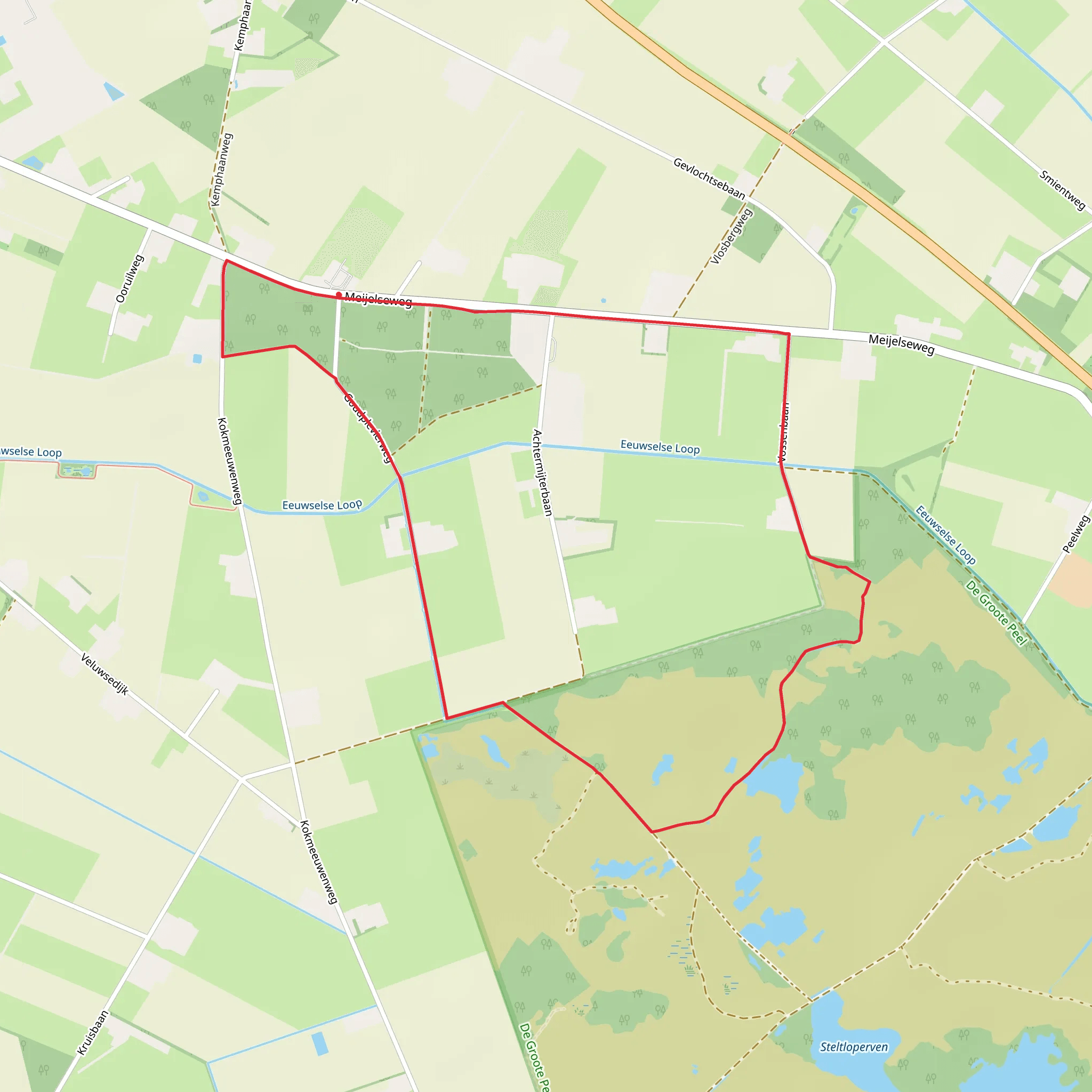 Eeuwselse Bossen and Asten Loop mobile static map