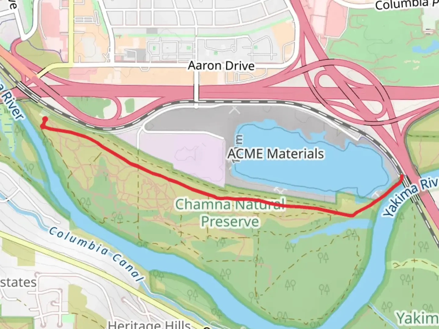 An image depicting the trail Tapteal Trail - Chamna Natural Preserve and its surrounding area.