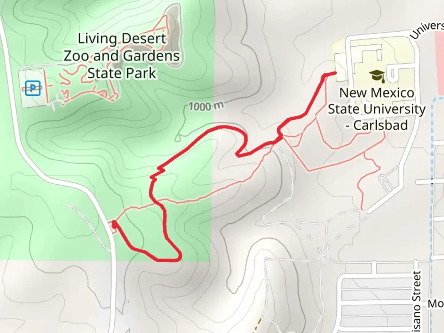 An image depicting the trail Ocotillo Hills Nature Trail and its surrounding area.